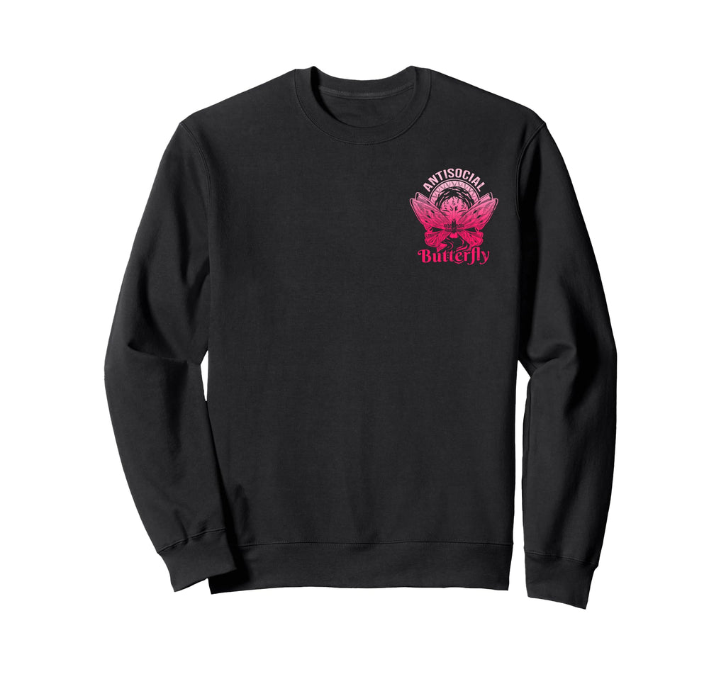 Antisocial Butterfly Moth Gothic Sweatshirt - Unique Graphic for Adults - T-Shirt, Sweatshirt, Hoodie