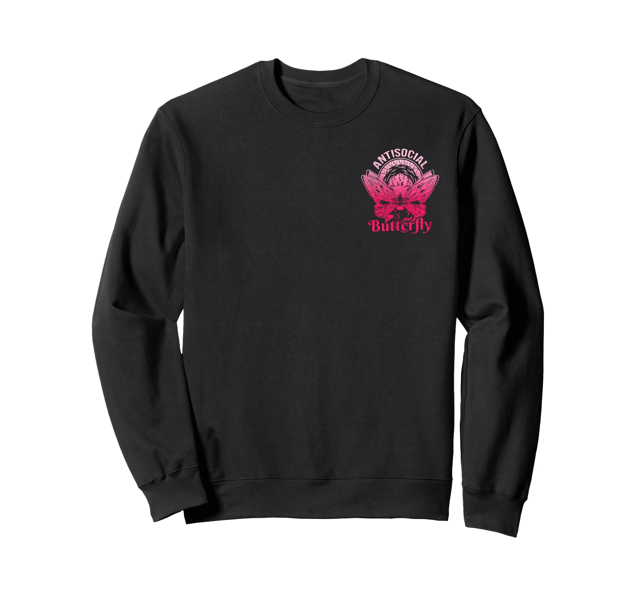Antisocial Butterfly Moth Gothic Sweatshirt - Unique Graphic for Adults - T-Shirt, Sweatshirt, Hoodie