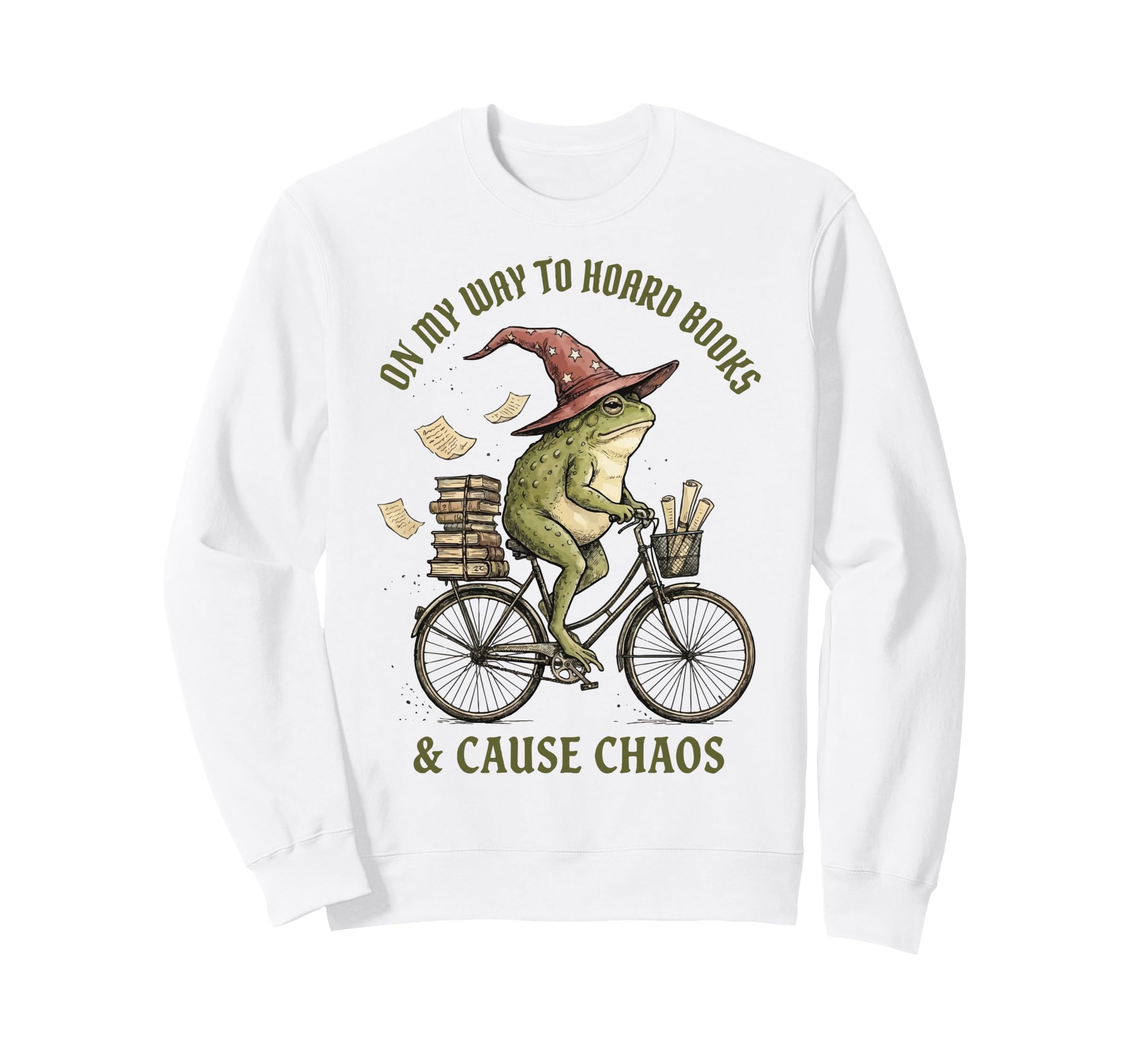 My Way To Hoard Books And Cause Chaos Sweatshirt - Graphic Print for Adults - T-Shirt, Sweatshirt, Hoodie