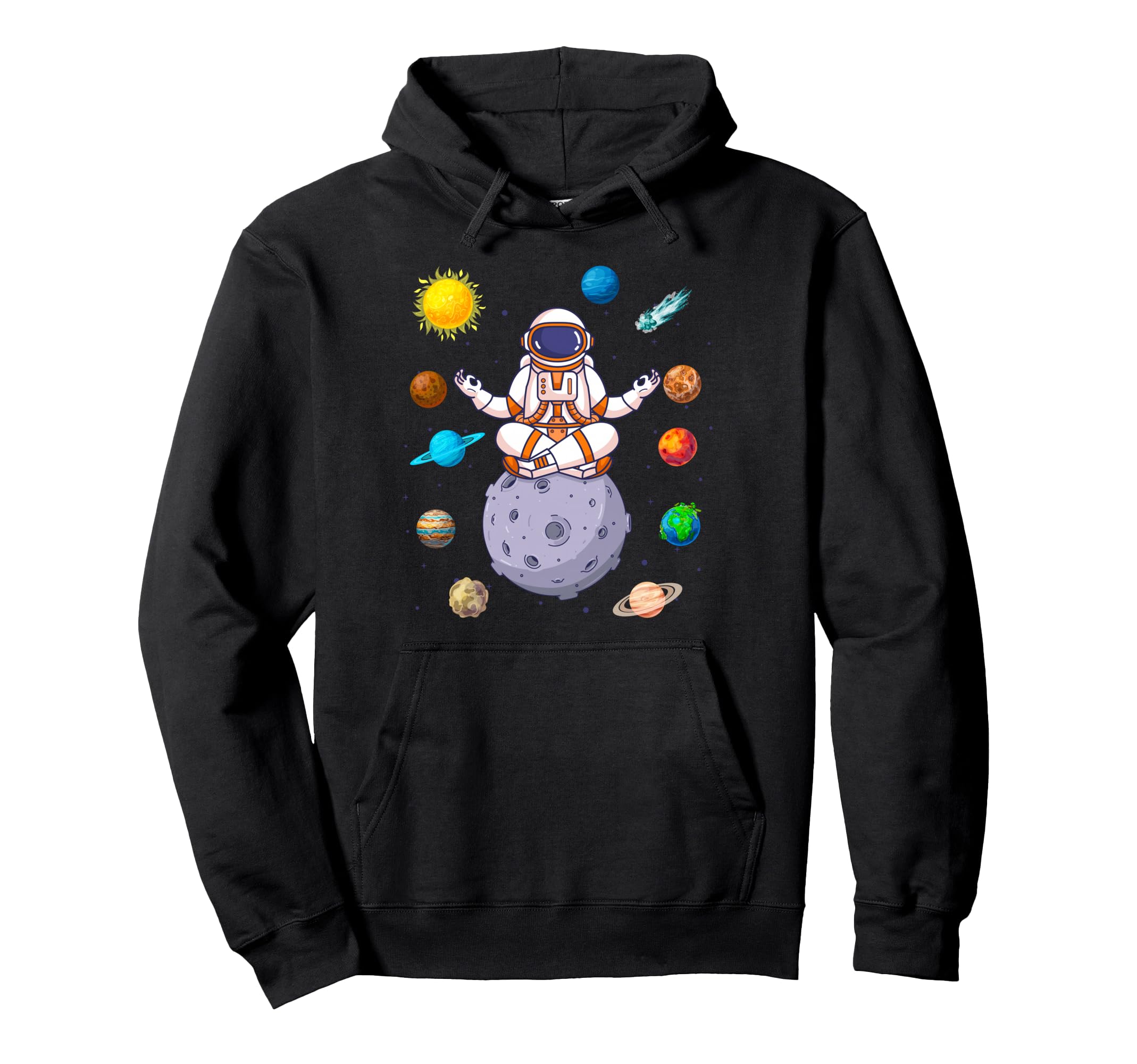 Astronaut Yoga Pose Meditation Mandala Hoodie - Minimalist Print Men Women - T-Shirt, Sweatshirt, Hoodie