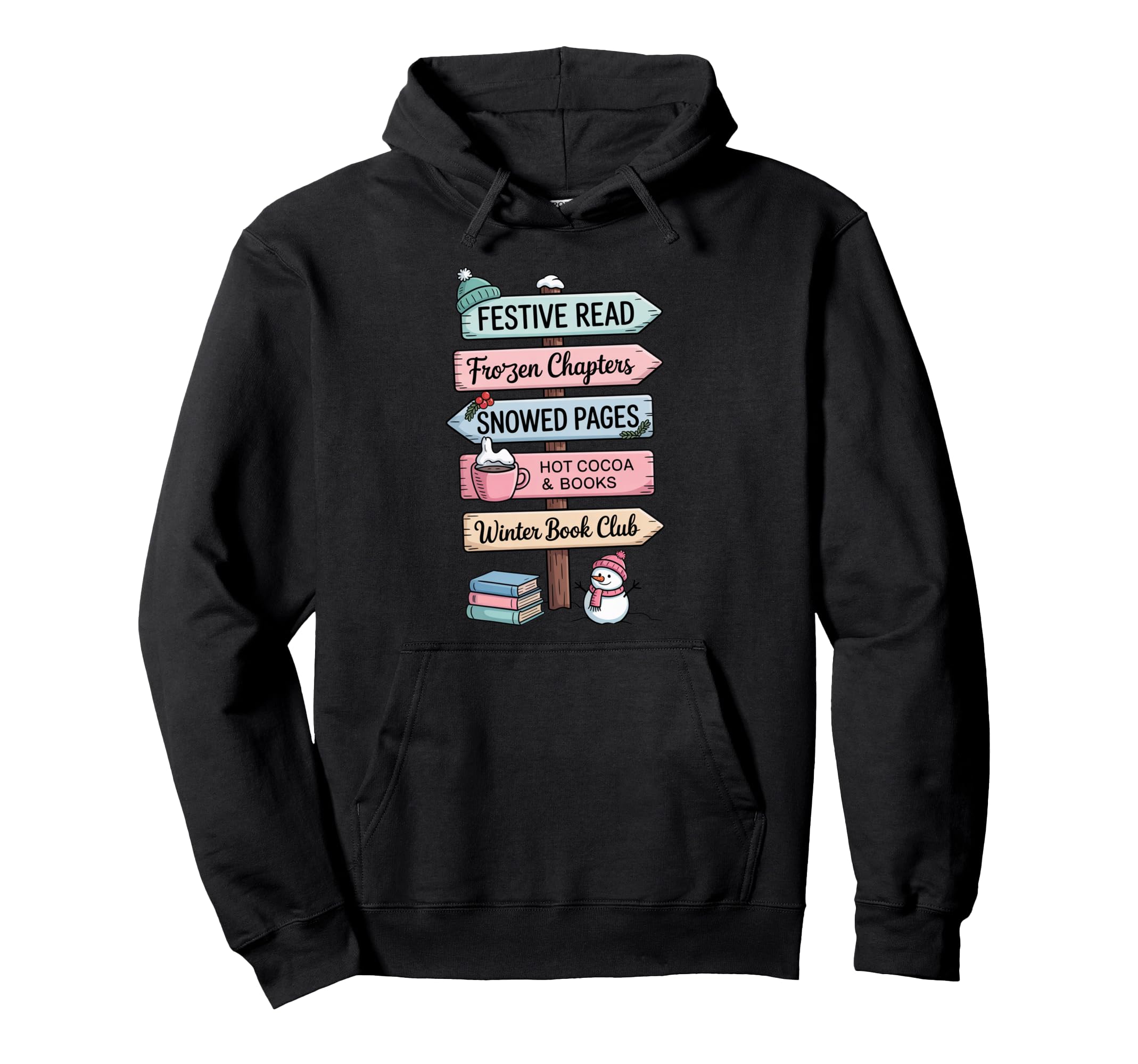 Winter Book Club Book Lover Hoodie - Unique Graphic Unisex - T-Shirt, Sweatshirt, Hoodie