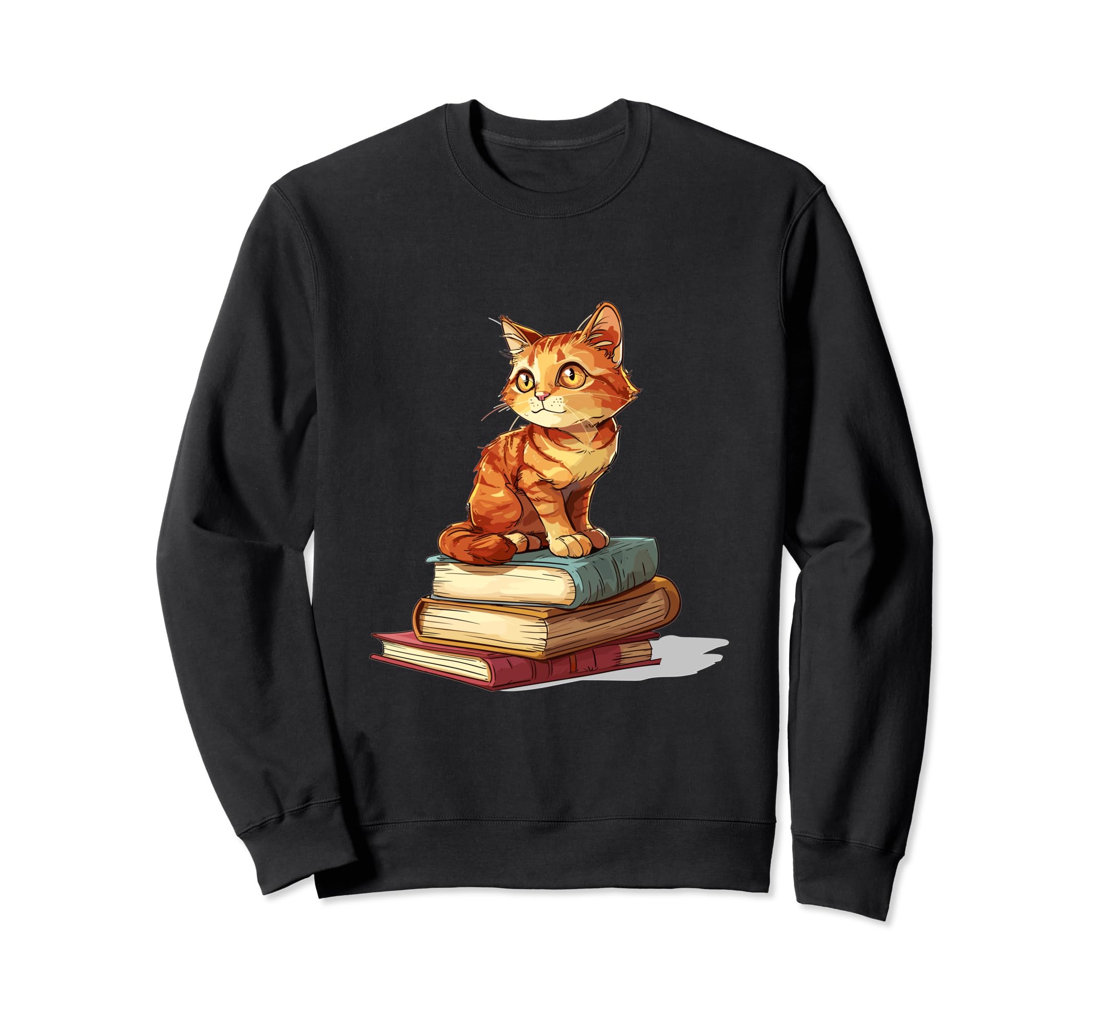 Cats And Books Reading Bookworm Funny Sweatshirt - Unique Graphic Men Women - T-Shirt, Sweatshirt, Hoodie