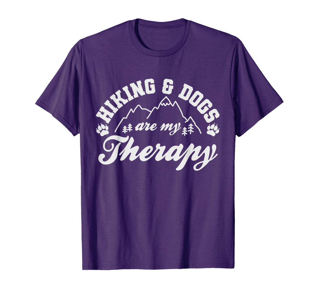 Hiking And Dogs Are My Therapy Funny T-Shirt - Custom Art Print Men Women - T-Shirt, Sweatshirt, Hoodie