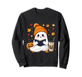 Ghost Reading Book Fall Leaves Sweatshirt - Trendy Graphic Men Women - T-Shirt, Sweatshirt, Hoodie