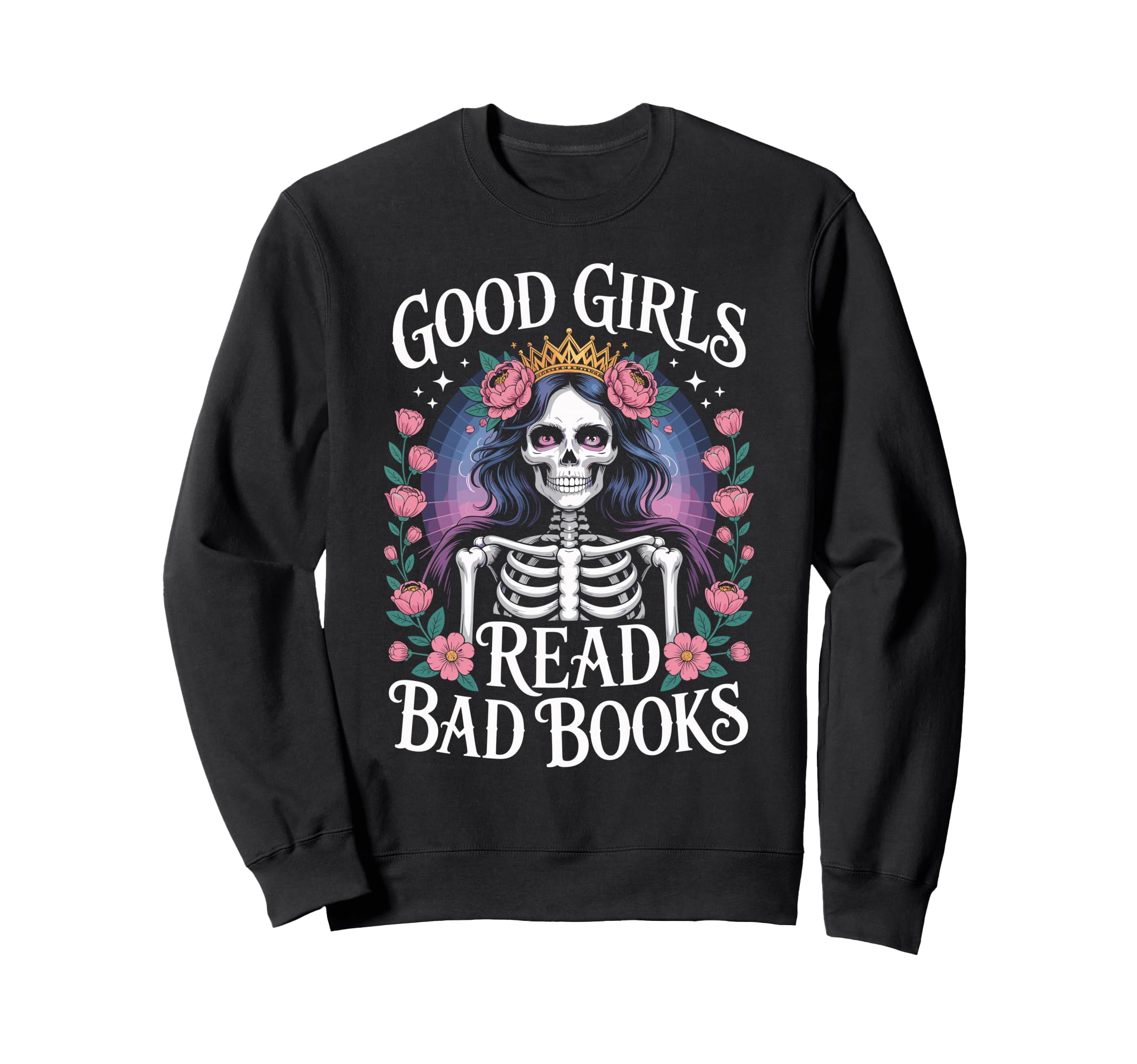 Good Read Bad Books Funny Skeleton Sweatshirt - Unique Graphic Unisex - T-Shirt, Sweatshirt, Hoodie