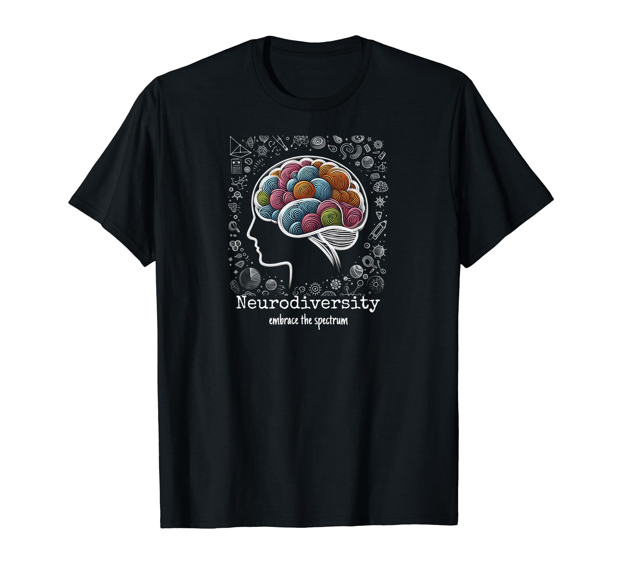 Colorful Rainbow Brain Neurodiversity T-Shirt - Trendy Graphic Unisex - T-Shirt, Sweatshirt, Hoodie