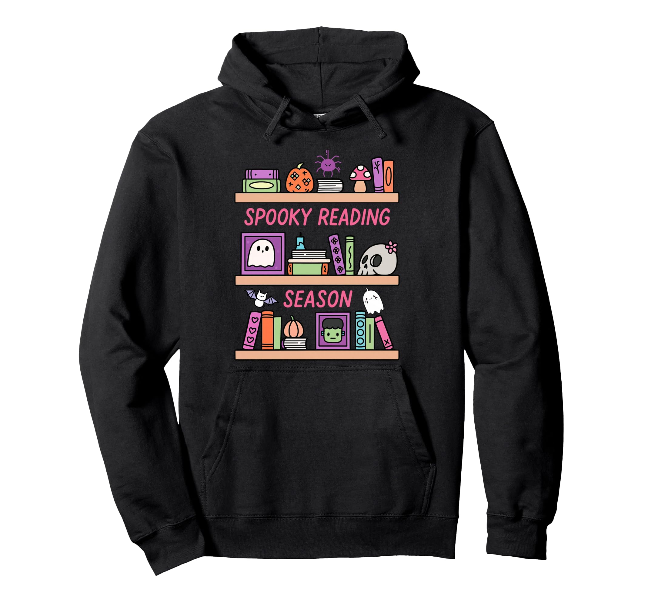 Spooky Season Book Lover Hoodie - Minimalist Print Men Women - T-Shirt, Sweatshirt, Hoodie