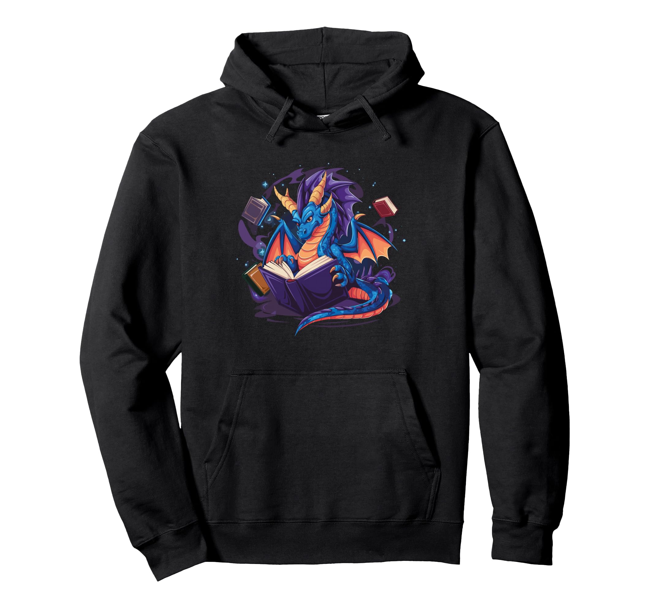 Dragon Books Magical Dragon Reading Hoodie - Aesthetic Graphic for Adults - T-Shirt, Sweatshirt, Hoodie