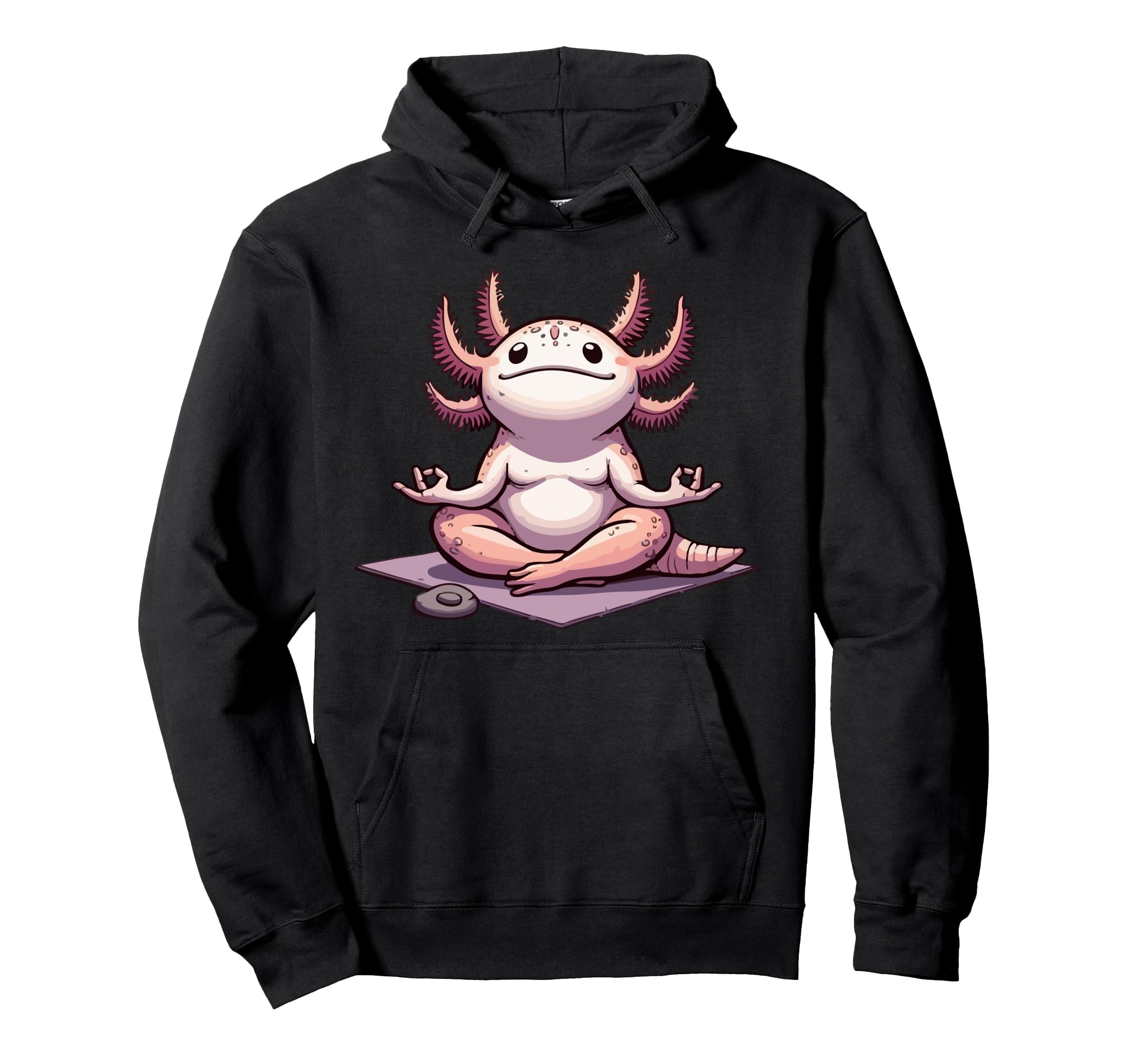 Meditation Axolotl Yoga Pose Relaxing Animal Hoodie - Graphic Print Unisex - T-Shirt, Sweatshirt, Hoodie