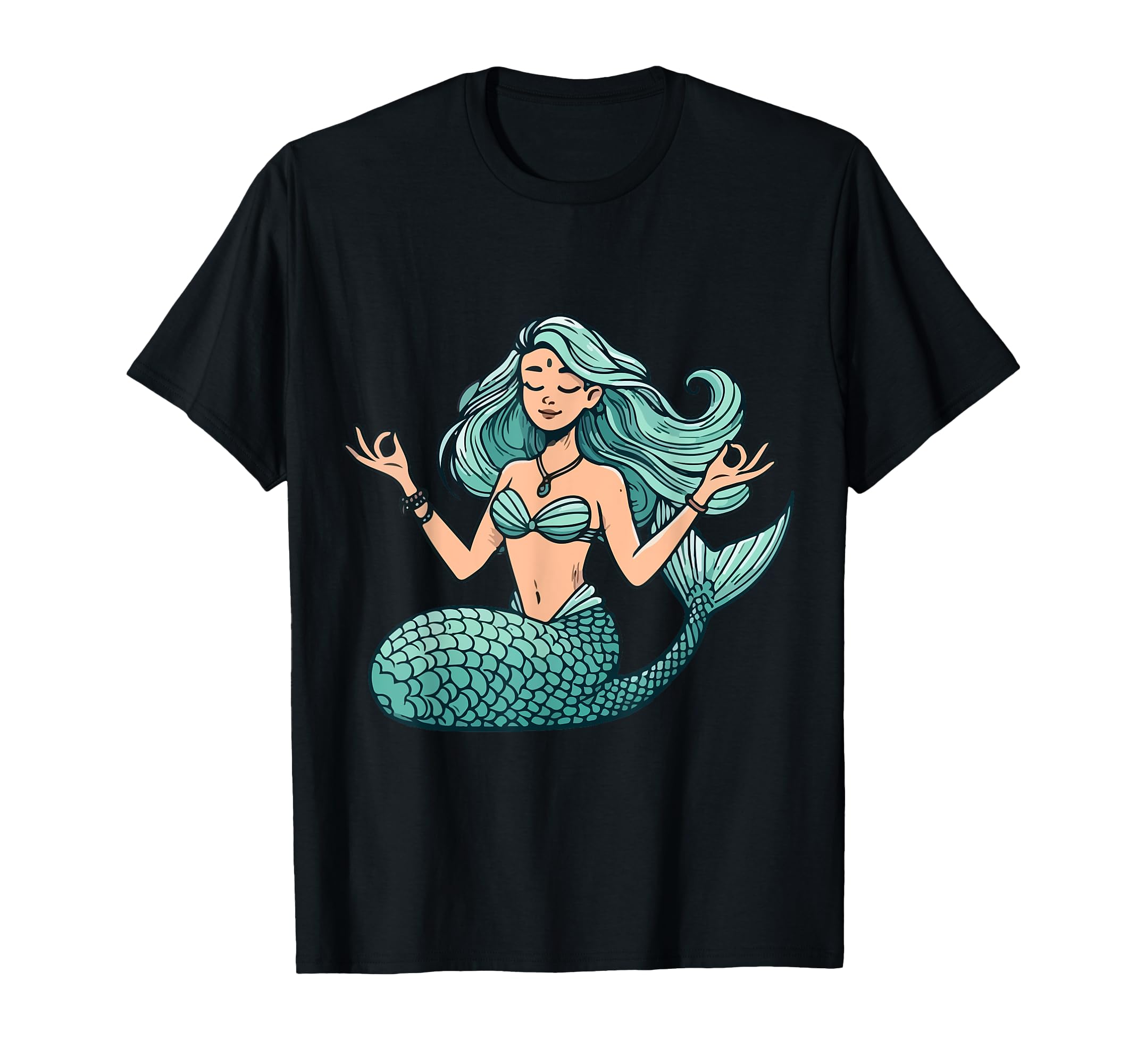 Meditation Mermaid Yoga Pose T-Shirt - Casual Everyday Wear Men Women - T-Shirt, Sweatshirt, Hoodie