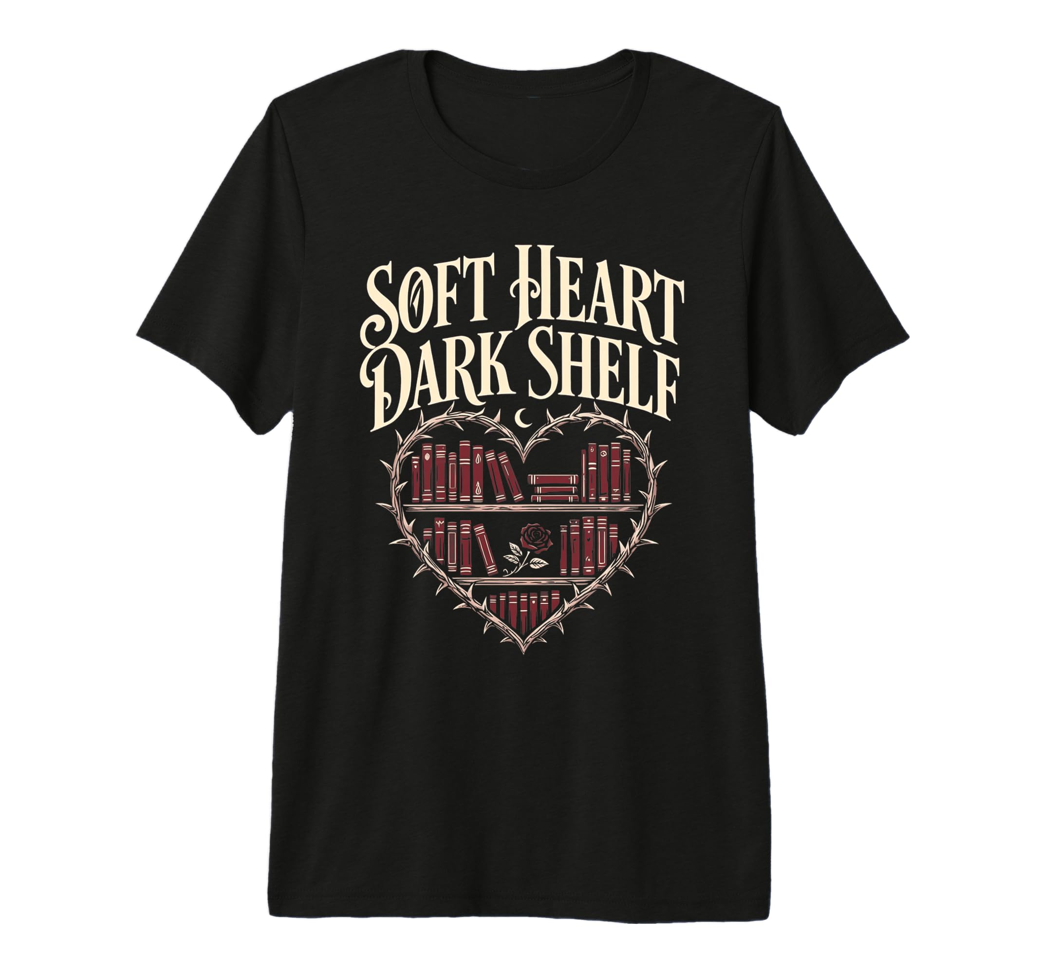 Soft Heart Dark Shelf Dark Romance T-Shirt - Trendy Graphic for Adults - T-Shirt, Sweatshirt, Hoodie