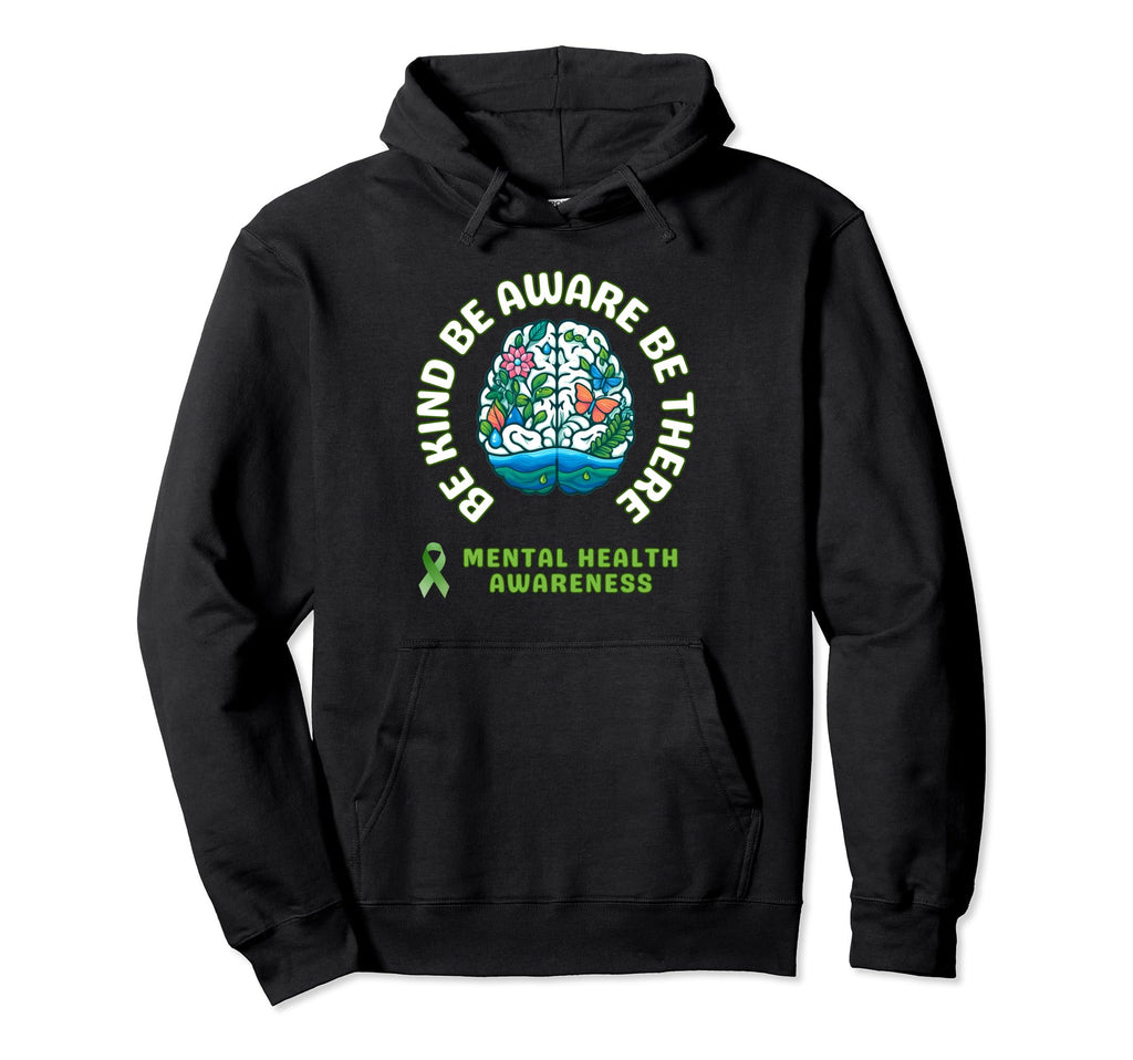 May We Wear Green Ribbon Mental Health Hoodie - Novelty Apparel Men Women - T-Shirt, Sweatshirt, Hoodie