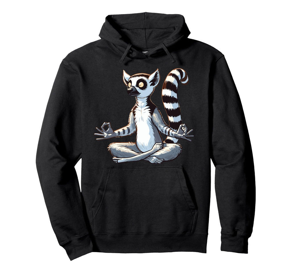 Meditation Lemur Yoga Pose Hoodie - Casual Everyday Wear Men Women - T-Shirt, Sweatshirt, Hoodie
