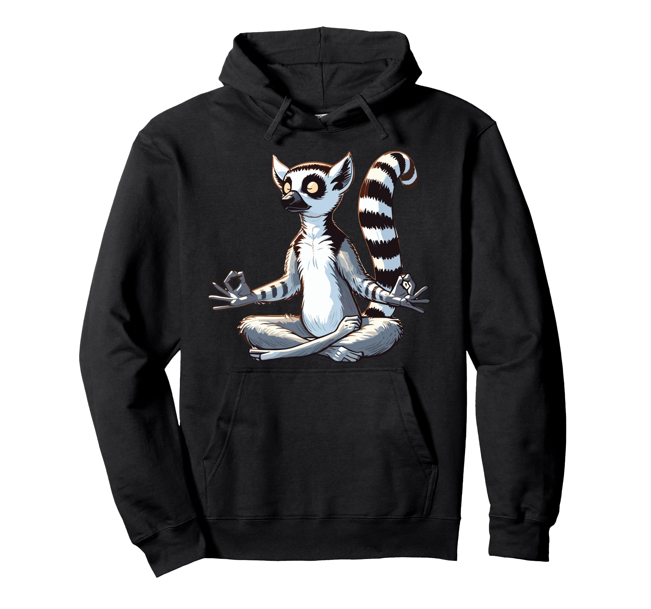 Meditation Lemur Yoga Pose Hoodie - Casual Everyday Wear Men Women - T-Shirt, Sweatshirt, Hoodie