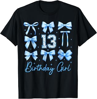 13th Birthday Girl Kid Coquette Bow 13 Year Old Bday Party T-Shirt Unisex T-shirt, Sweatshirt, Hoodie, Long Sleeve Tee - T-Shirt, Sweatshirt, Hoodie