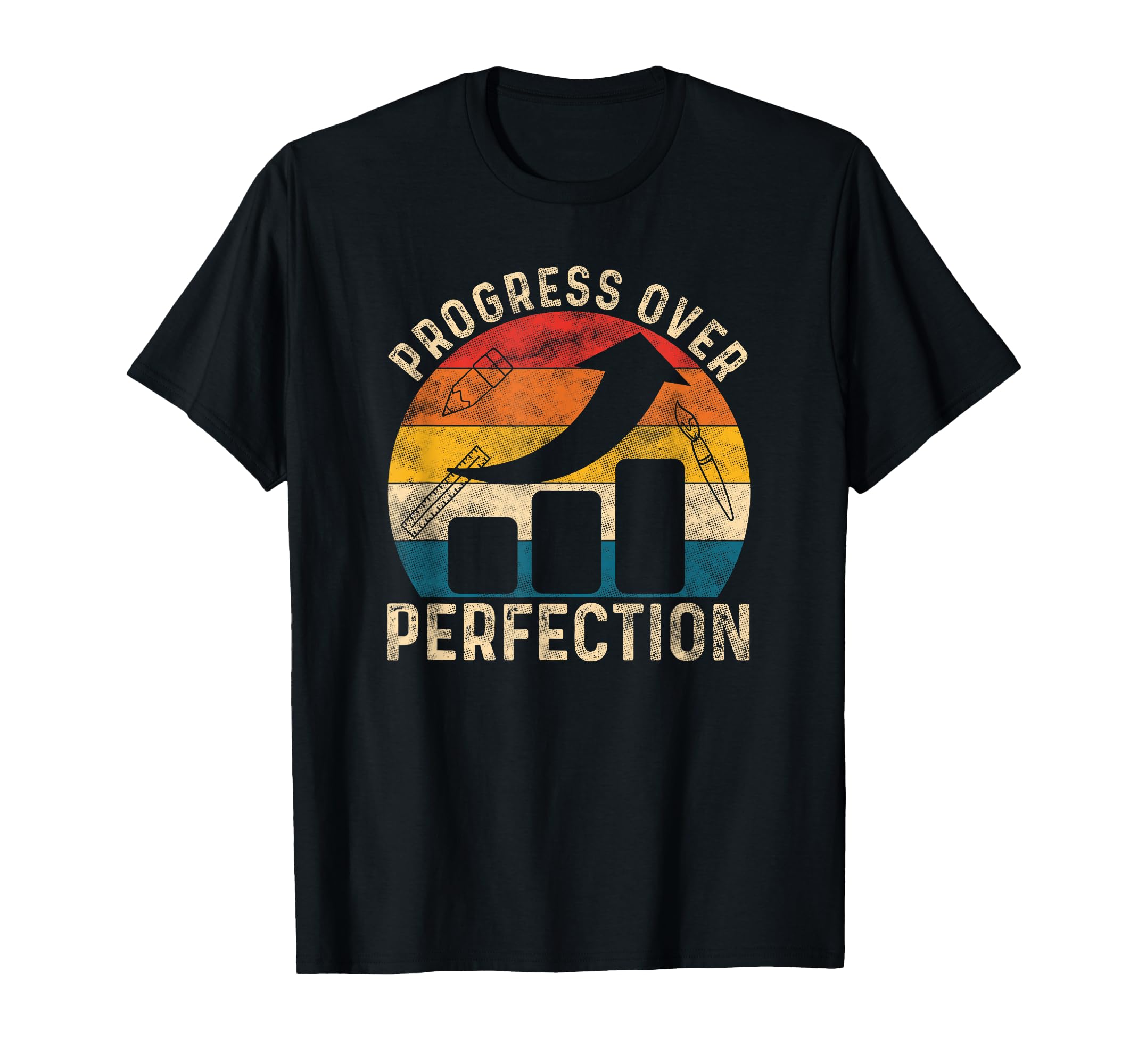 Progress Over Perfection Teacher T-Shirt - Aesthetic Graphic Unisex - T-Shirt, Sweatshirt, Hoodie