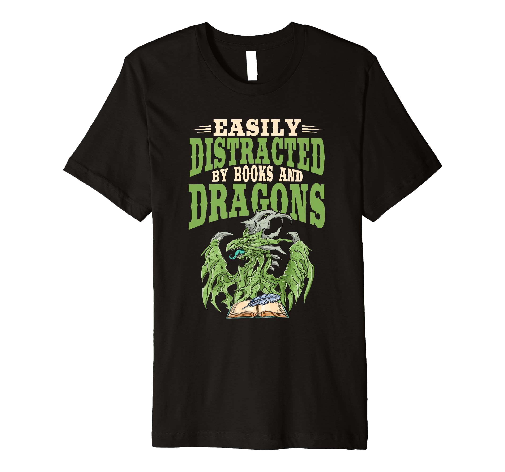 Book Nerd Easily Distracted Books T-Shirt - Custom Art Print Men Women - T-Shirt, Sweatshirt, Hoodie