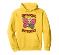 Groovy Anti Social Butterfly Ironic Funny Hoodie - Unique Graphic Unisex - T-Shirt, Sweatshirt, Hoodie