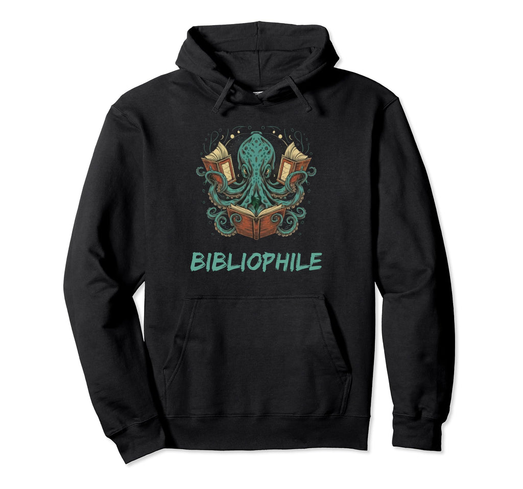 Octopus Bibliophile Reading Book Nerd Hoodie - Trendy Graphic for Adults - T-Shirt, Sweatshirt, Hoodie