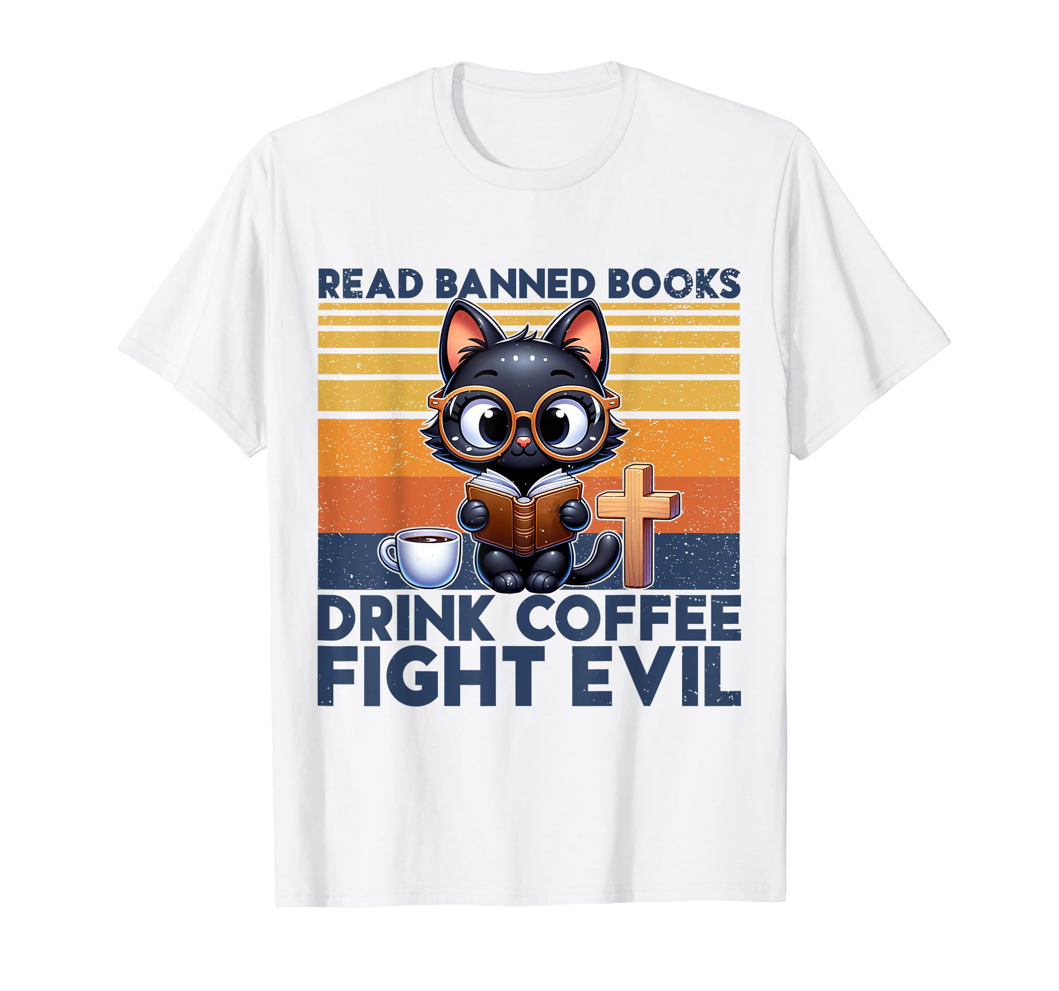 Read Banned Books Drink Coffee Fight T-Shirt - Minimalist Print Men Women - T-Shirt, Sweatshirt, Hoodie