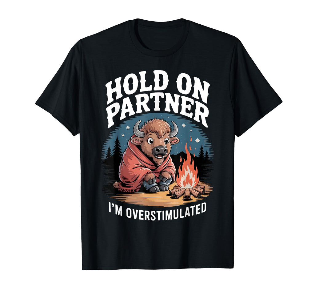 Hold Partner Im Overstimulated Funny T-Shirt - Aesthetic Graphic for Adults - T-Shirt, Sweatshirt, Hoodie