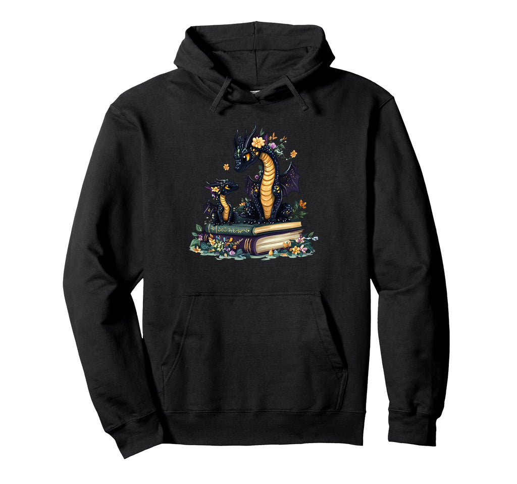 Mommy Dragon Book Lover Book Dragon Bookish Hoodie - Graphic Print Unisex - T-Shirt, Sweatshirt, Hoodie