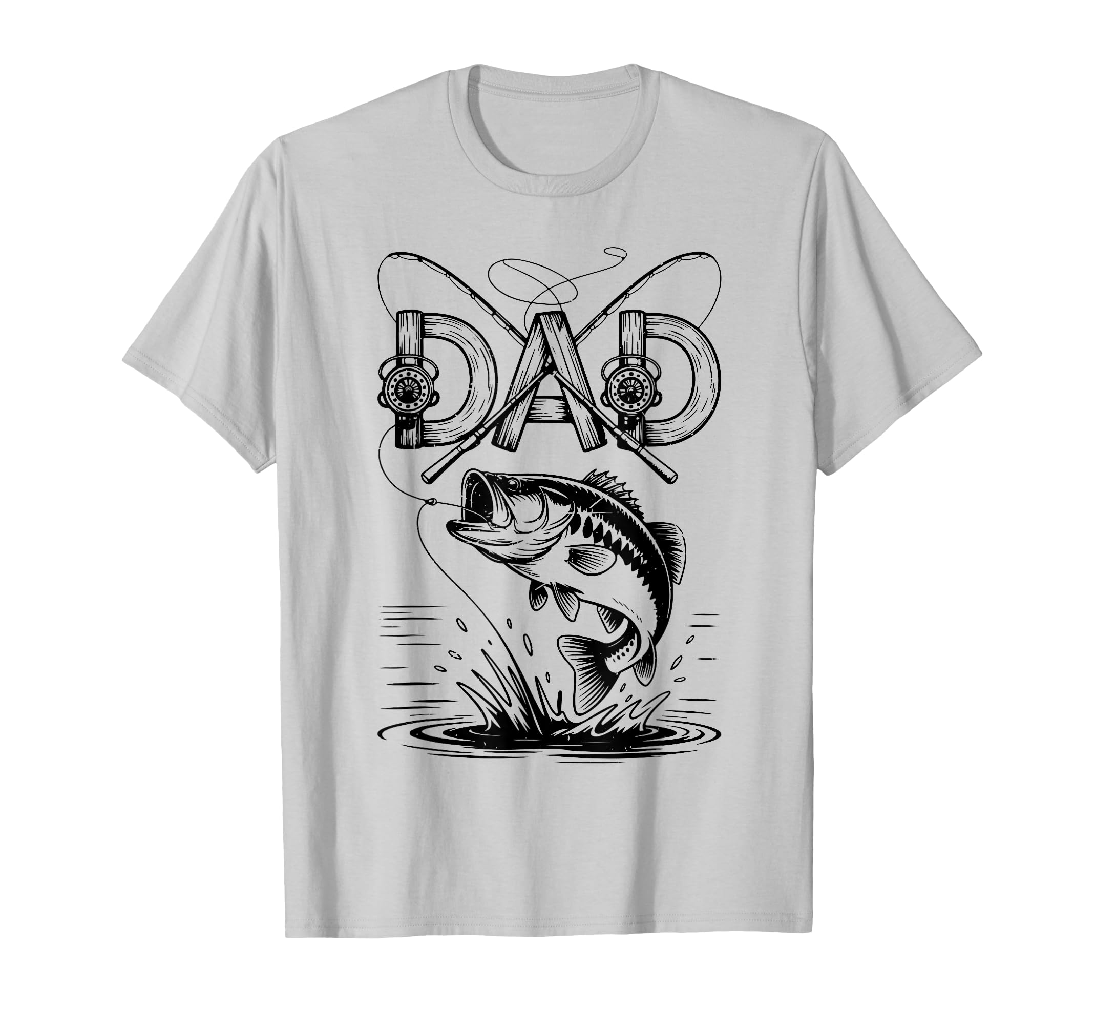 Bass Dad Fishing Rod Father Day T-Shirt - Aesthetic Graphic for Adults - T-Shirt, Sweatshirt, Hoodie