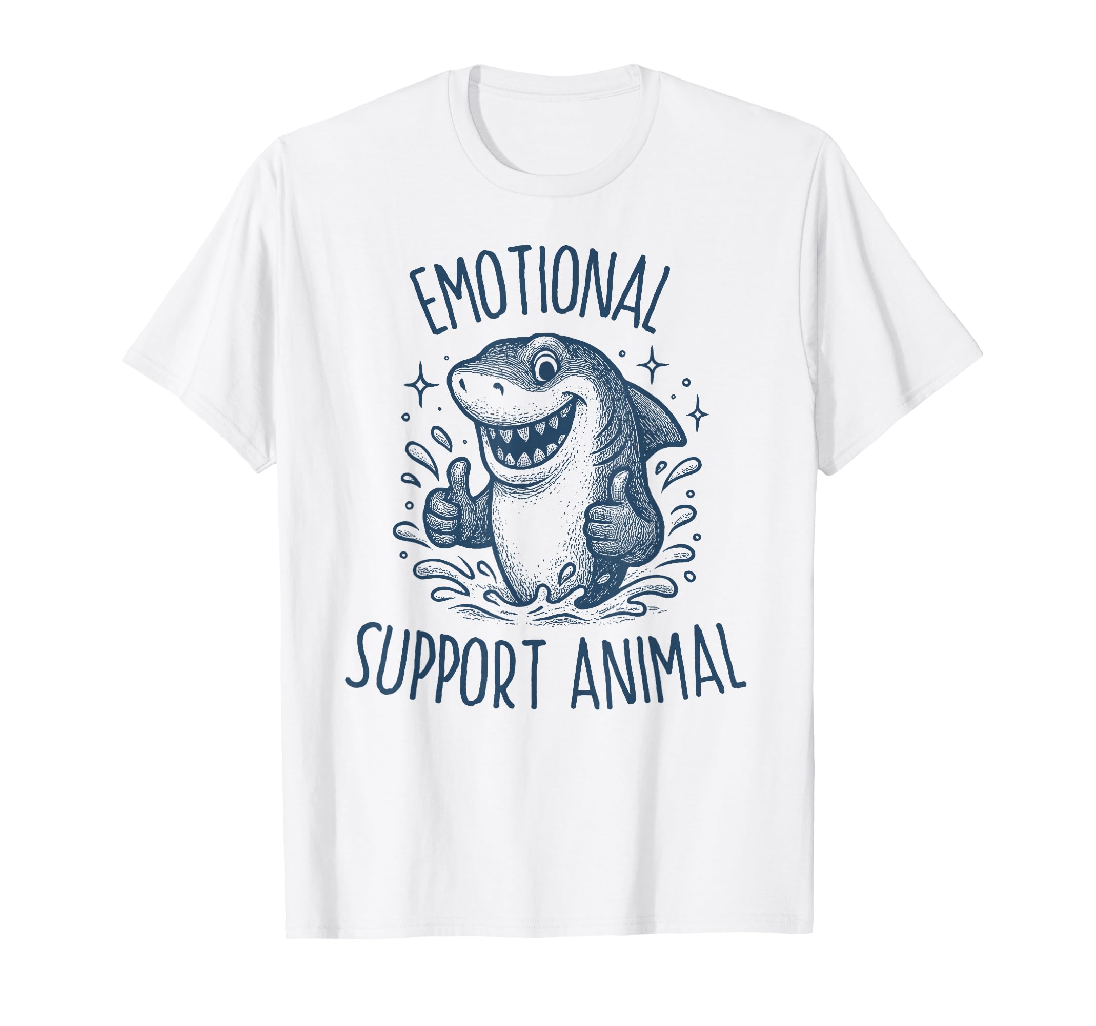 Emotional Support Animal Funny Shark T-Shirt - Minimalist Print for Adults - T-Shirt, Sweatshirt, Hoodie