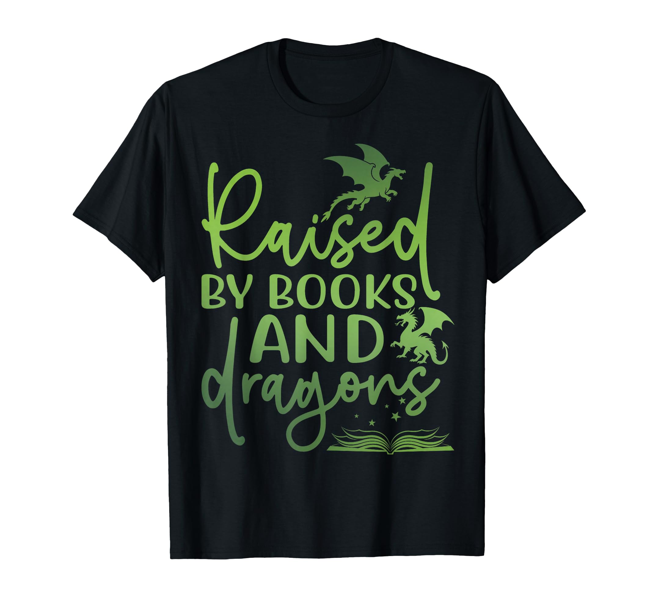 Raised Books And Dragons Fantasy Book T-Shirt - Novelty Apparel Unisex - T-Shirt, Sweatshirt, Hoodie