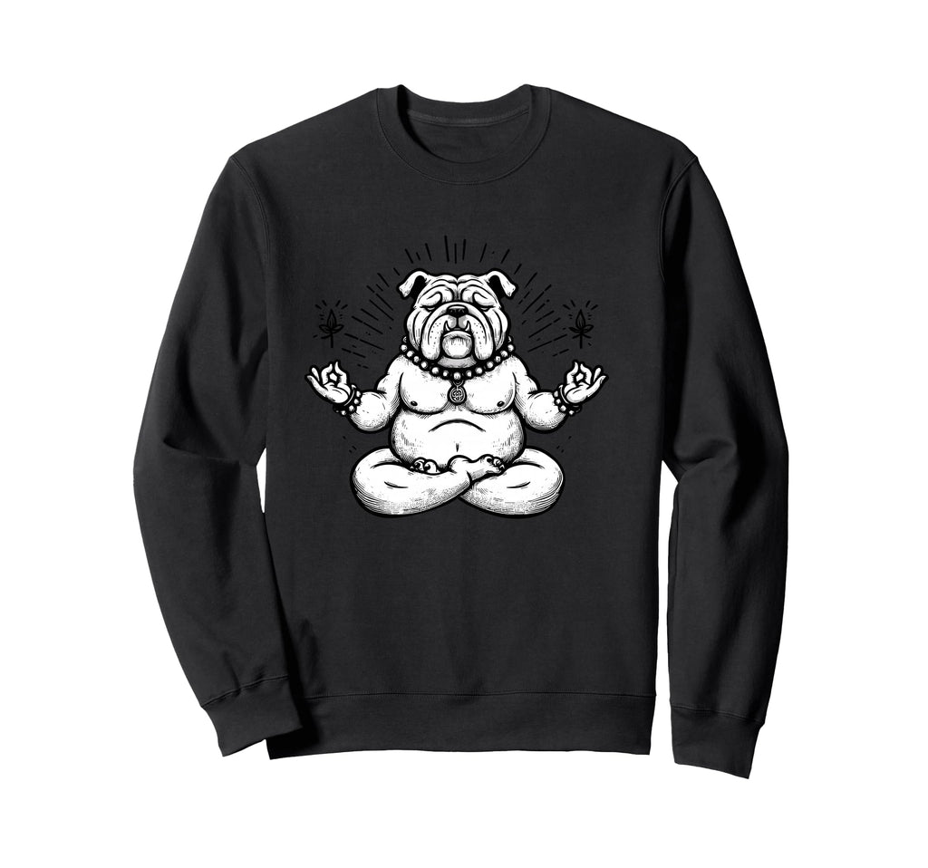 Meditation Bulldog Yoga Pose Relaxing Sweatshirt - Graphic Print Unisex - T-Shirt, Sweatshirt, Hoodie