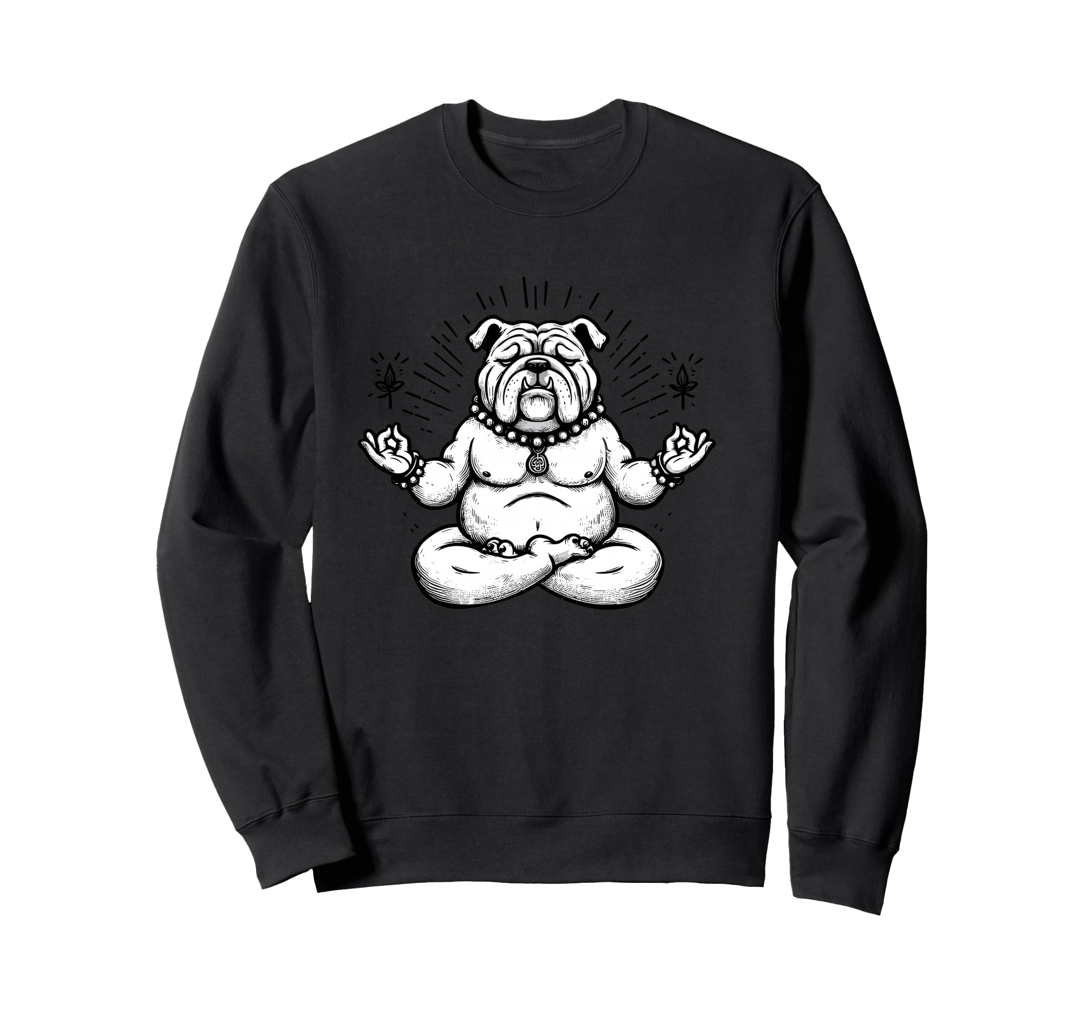 Meditation Bulldog Yoga Pose Relaxing Sweatshirt - Graphic Print Unisex - T-Shirt, Sweatshirt, Hoodie