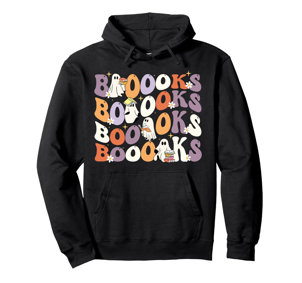 Groovy Ghost Reading Books Boooks Hoodie - Casual Everyday Wear Unisex - T-Shirt, Sweatshirt, Hoodie