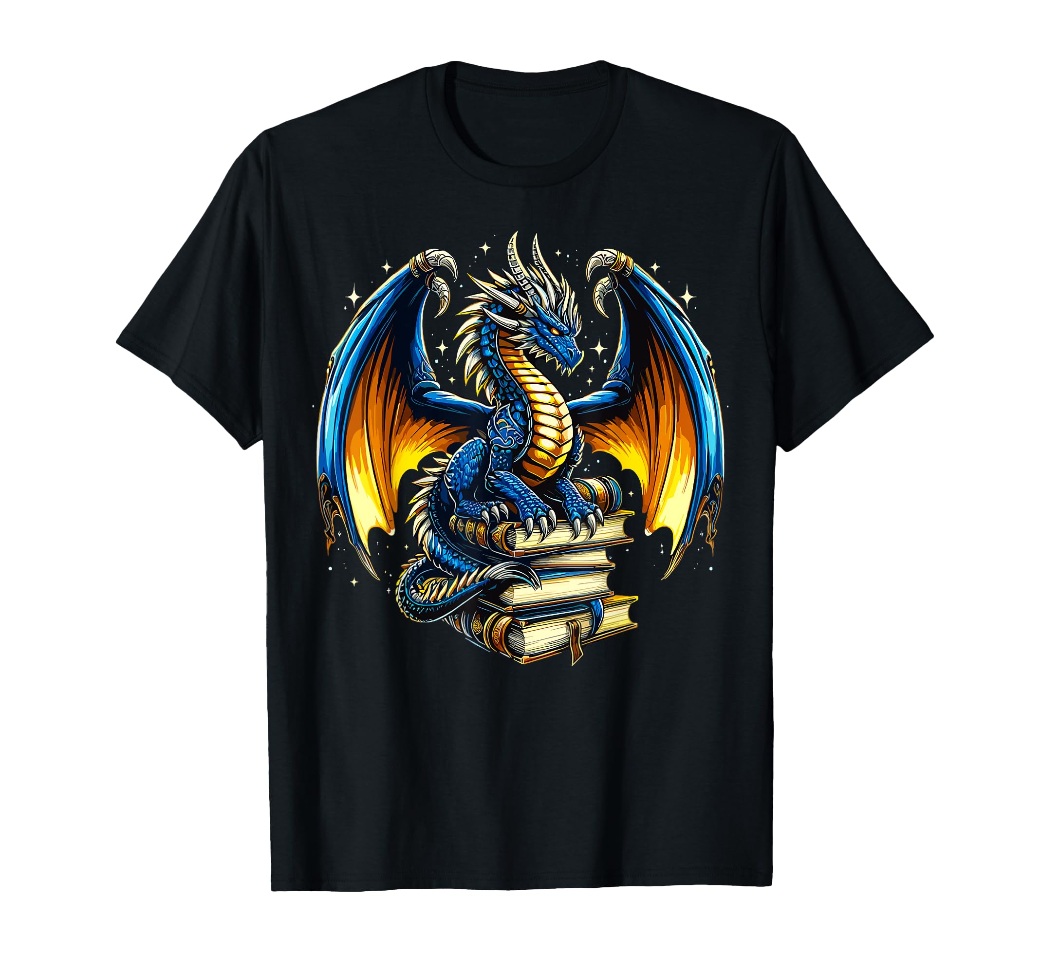 Dragon Reading Books T-Shirt - Casual Everyday Wear Unisex - T-Shirt, Sweatshirt, Hoodie