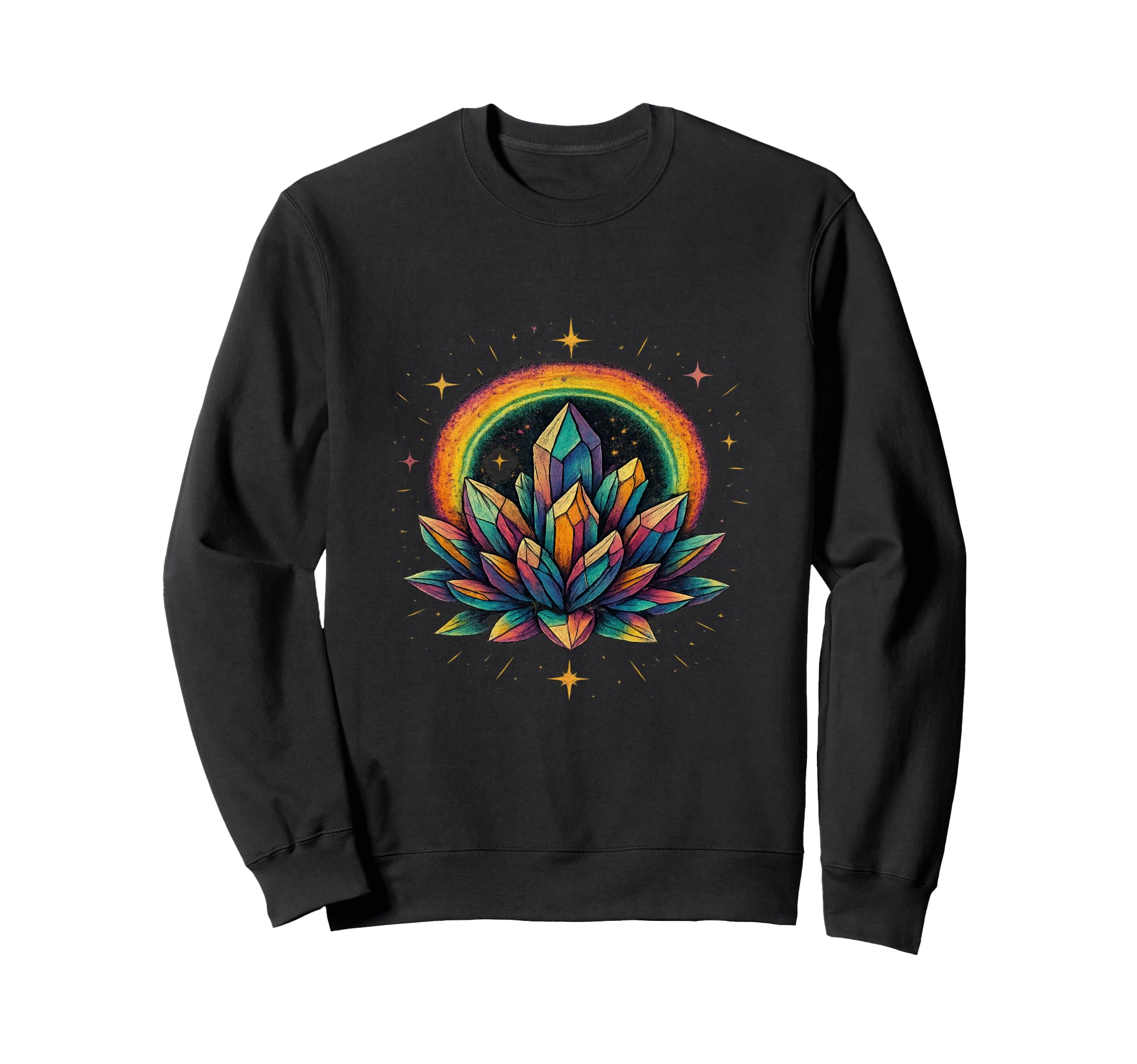Rainbow Crystal Cluster Sweatshirt - Casual Everyday Wear Men Women - T-Shirt, Sweatshirt, Hoodie