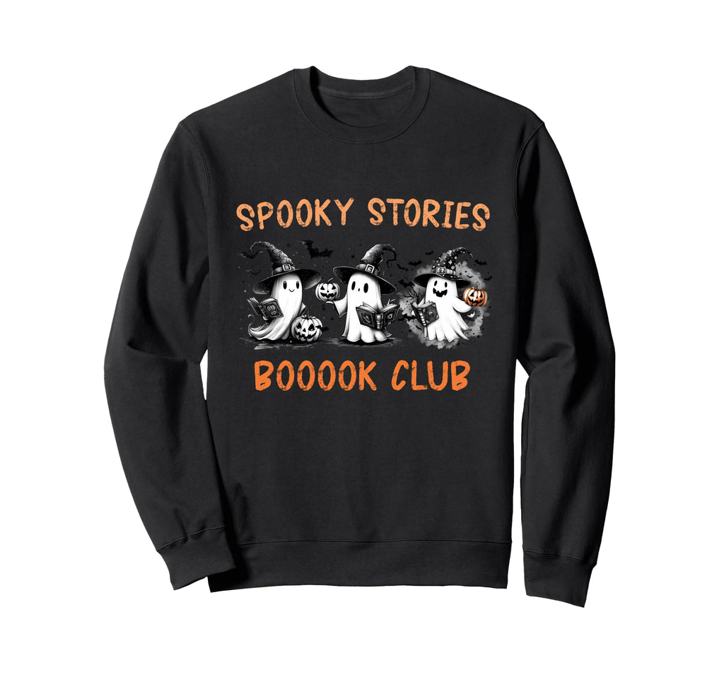 Boo Ghost Books Book Club Halloween Sweatshirt - Aesthetic Graphic Unisex - T-Shirt, Sweatshirt, Hoodie
