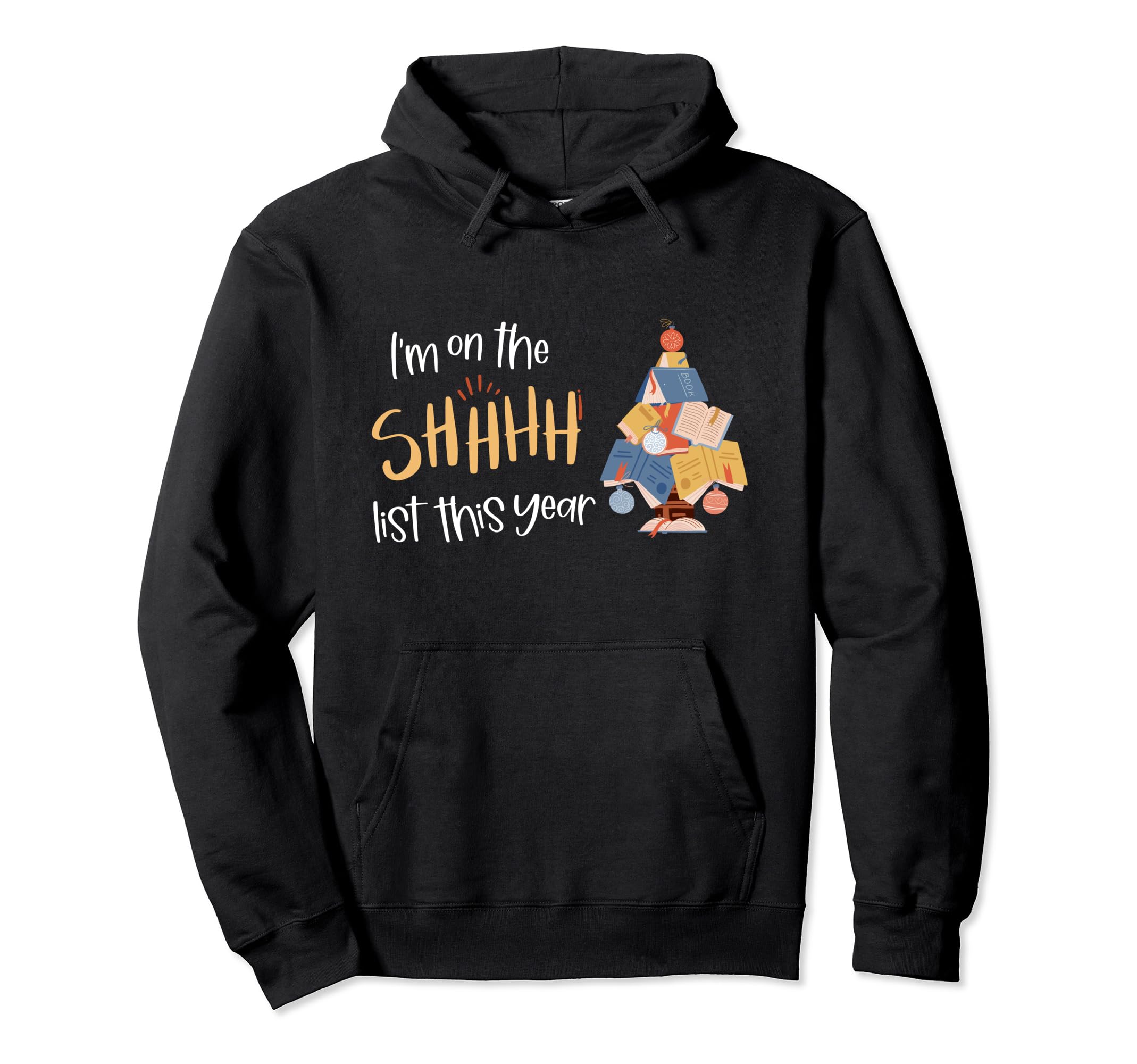 Festive Funny Library Gift Book Lover Hoodie - Minimalist Print Men Women - T-Shirt, Sweatshirt, Hoodie