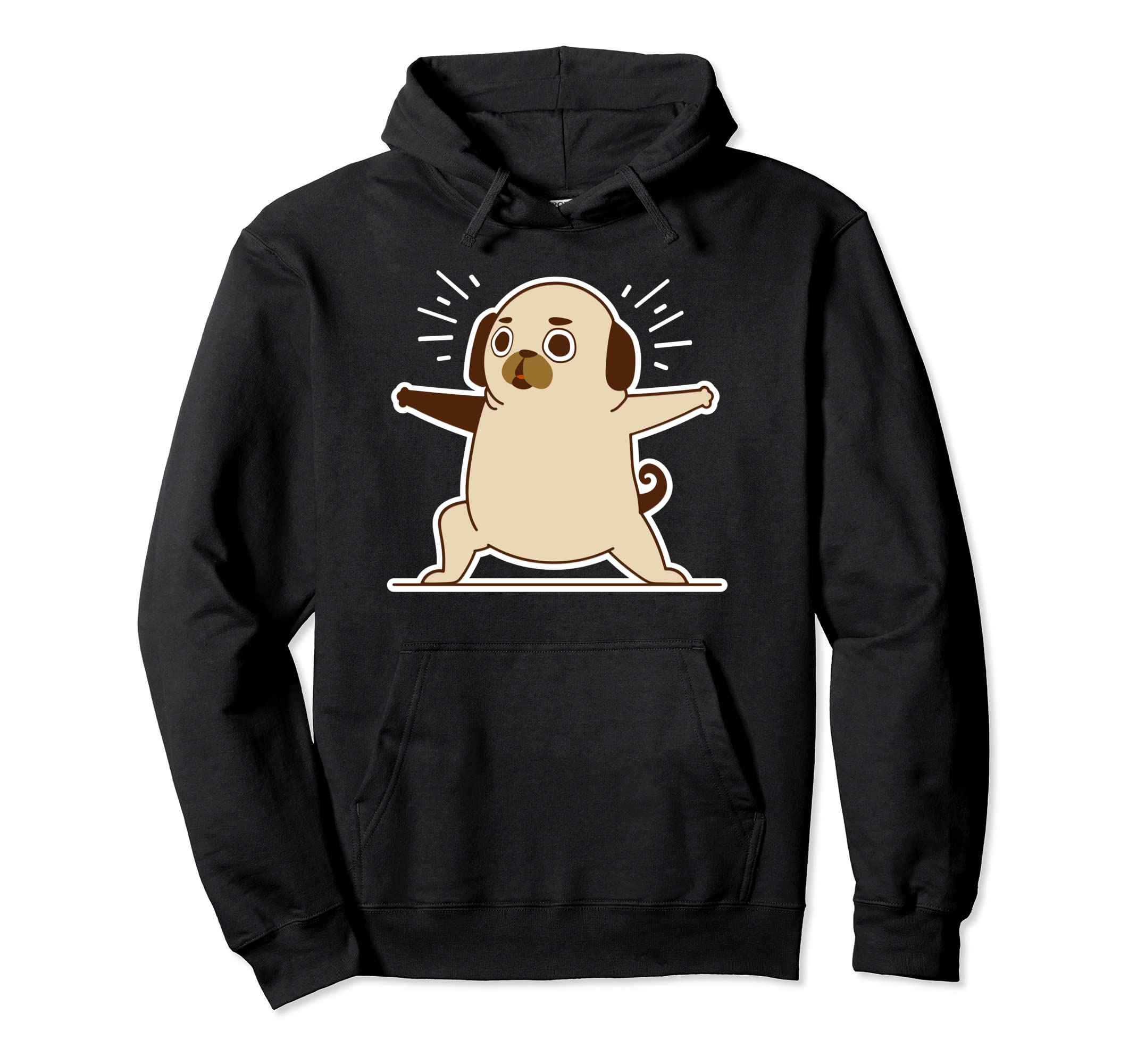 Pug Yoga Meditation Fitness Workout Hoodie - Graphic Print for Adults - T-Shirt, Sweatshirt, Hoodie