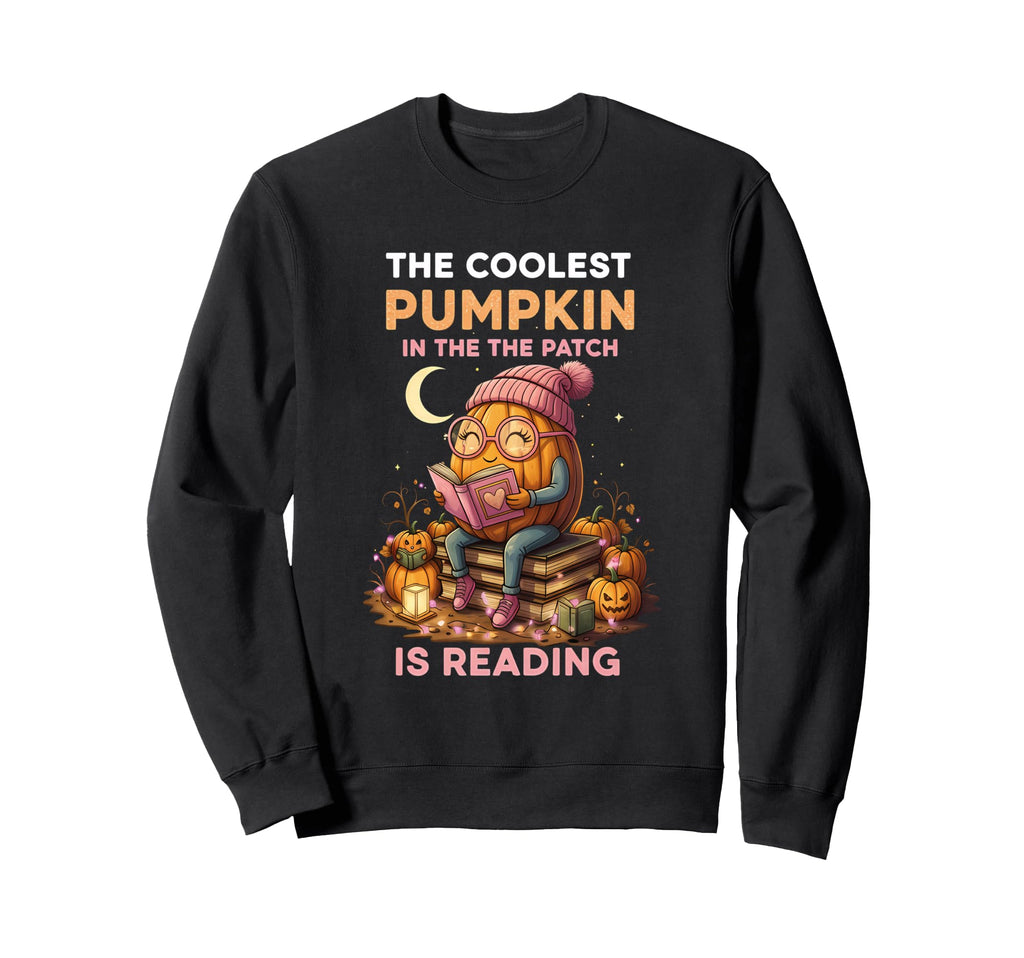 Halloween Reading Pumpkin Book Sweatshirt - Novelty Apparel for Adults - T-Shirt, Sweatshirt, Hoodie