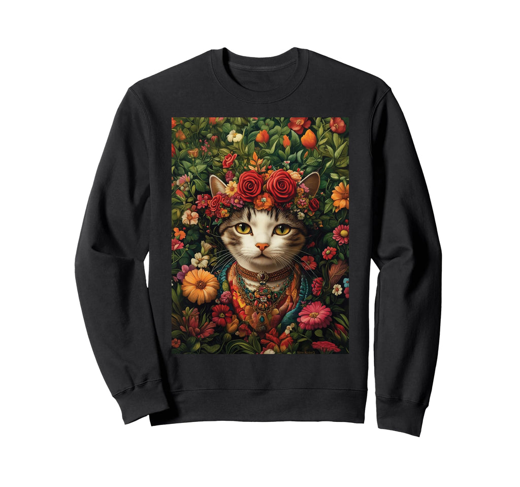 Frida Cat Librarian Bookish Book Nerds Sweatshirt - Graphic Print Unisex - T-Shirt, Sweatshirt, Hoodie