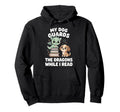 Fantasy Book Reader Dog Dragon Hoodie - Casual Everyday Wear for Adults - T-Shirt, Sweatshirt, Hoodie