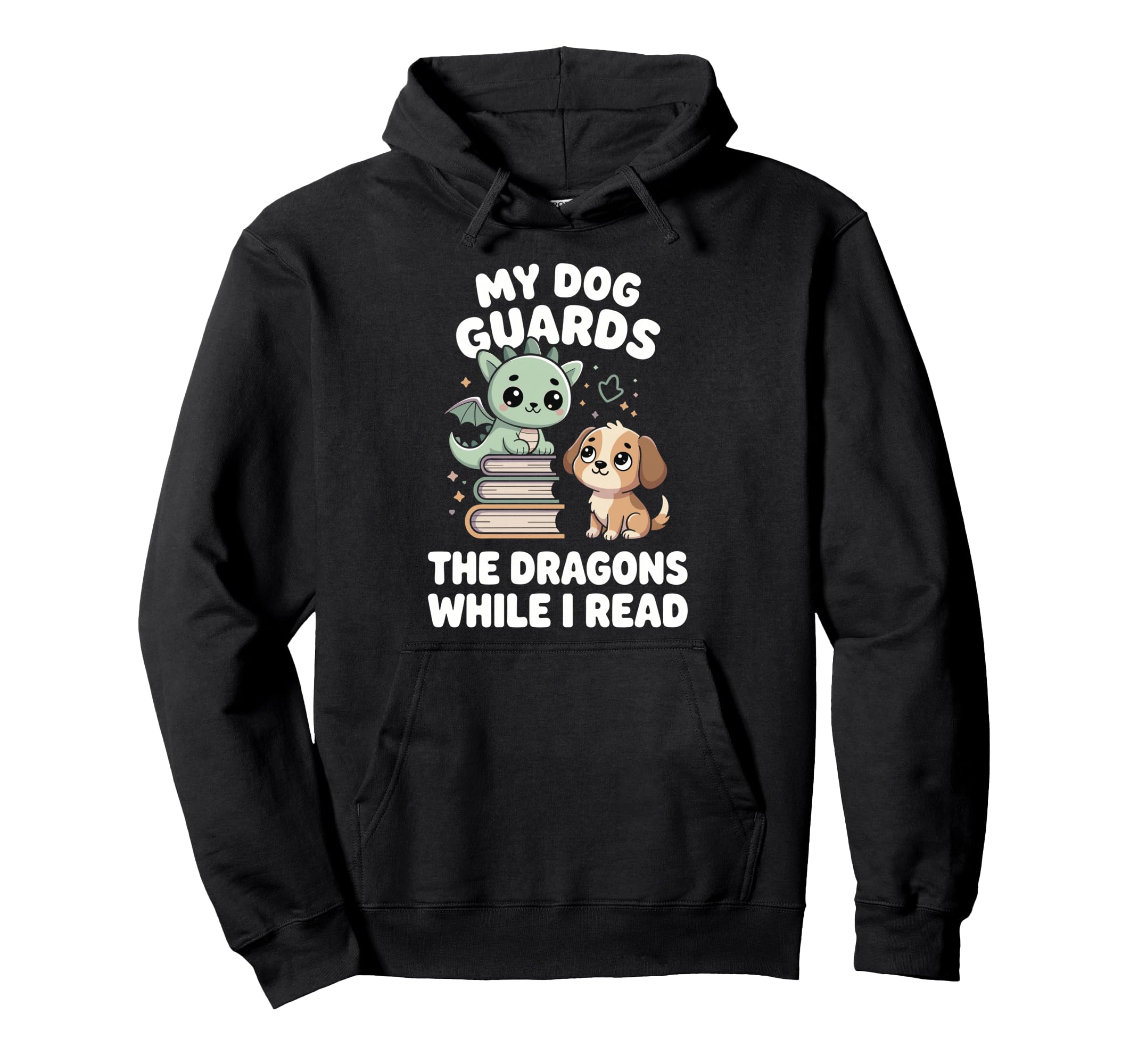 Fantasy Book Reader Dog Dragon Hoodie - Casual Everyday Wear for Adults - T-Shirt, Sweatshirt, Hoodie