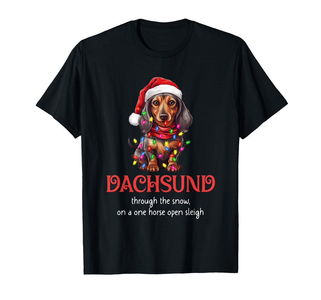 Dachshund Through Snow Wiener Dog T-Shirt - Casual Everyday Wear for Adults - T-Shirt, Sweatshirt, Hoodie