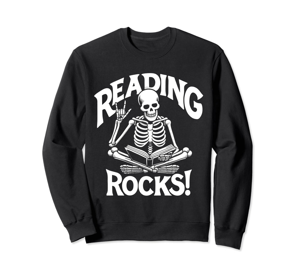 Librarian Skeleton Gothic Goth Sweatshirt - Casual Everyday Wear Men Women - T-Shirt, Sweatshirt, Hoodie