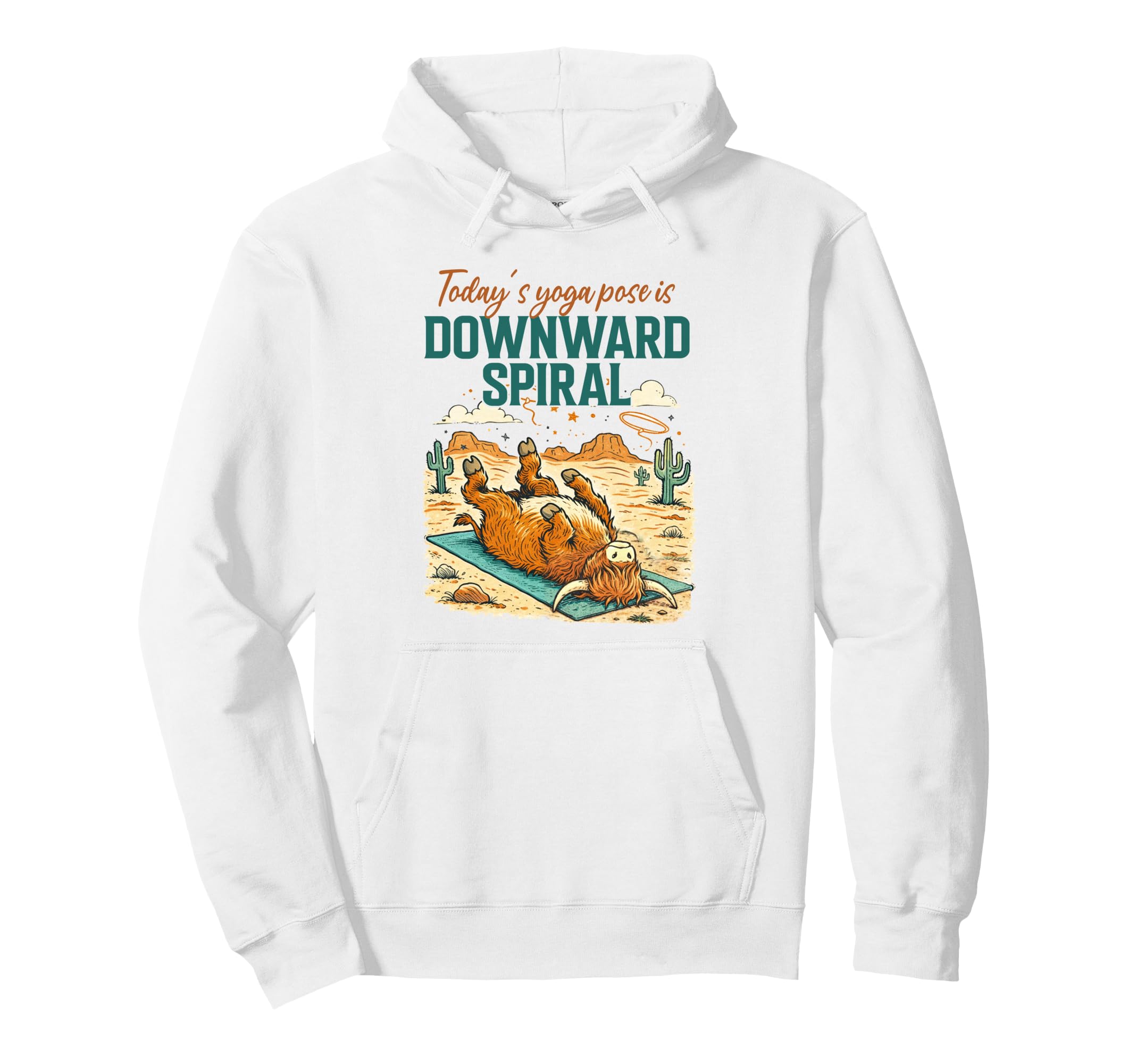 Mental Health Highland Cow Todays Yoga Hoodie - Unique Graphic for Adults - T-Shirt, Sweatshirt, Hoodie