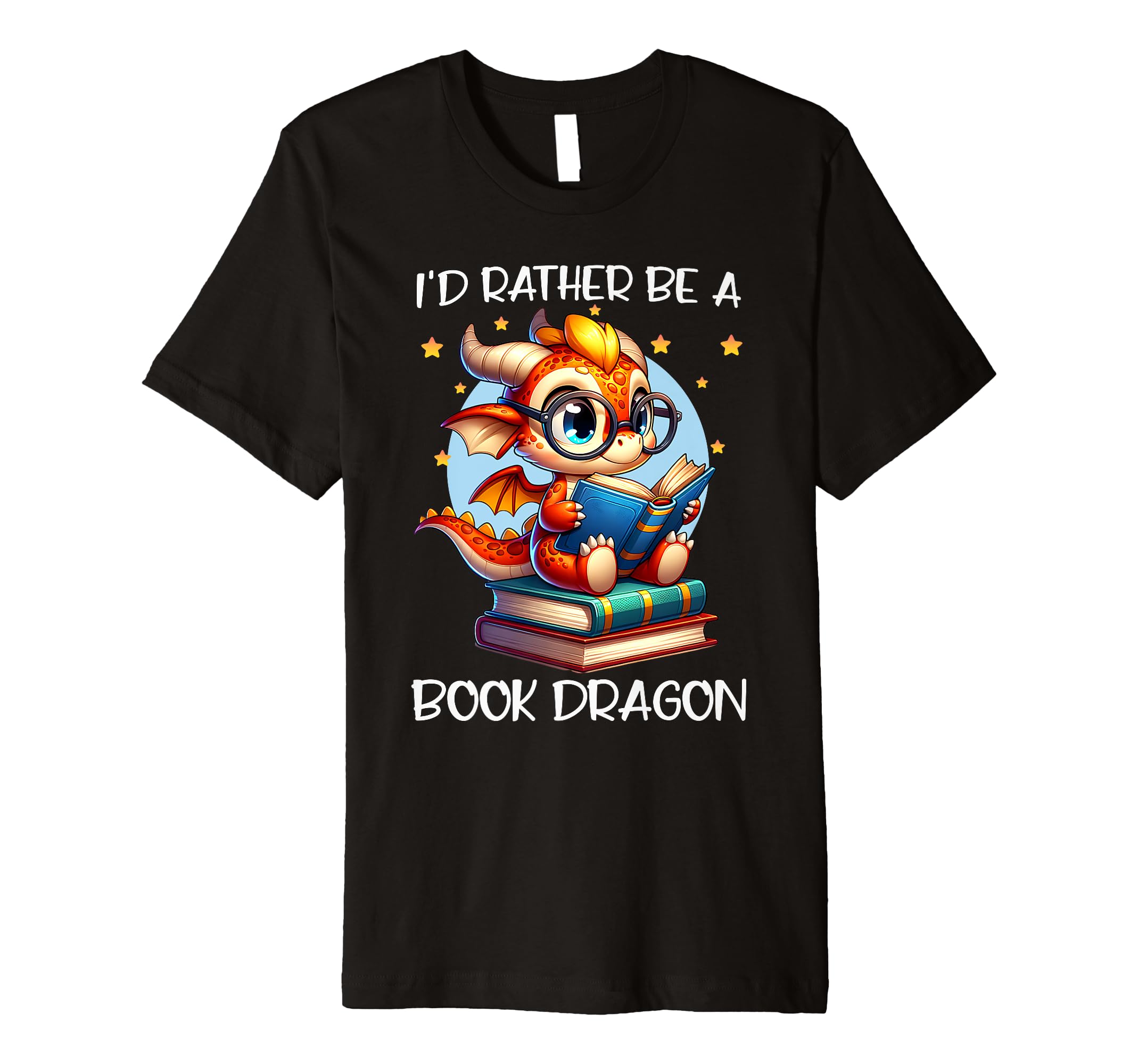 Id Rather Be Book Dragon Reading Lover T-Shirt - Minimalist Print Unisex - T-Shirt, Sweatshirt, Hoodie