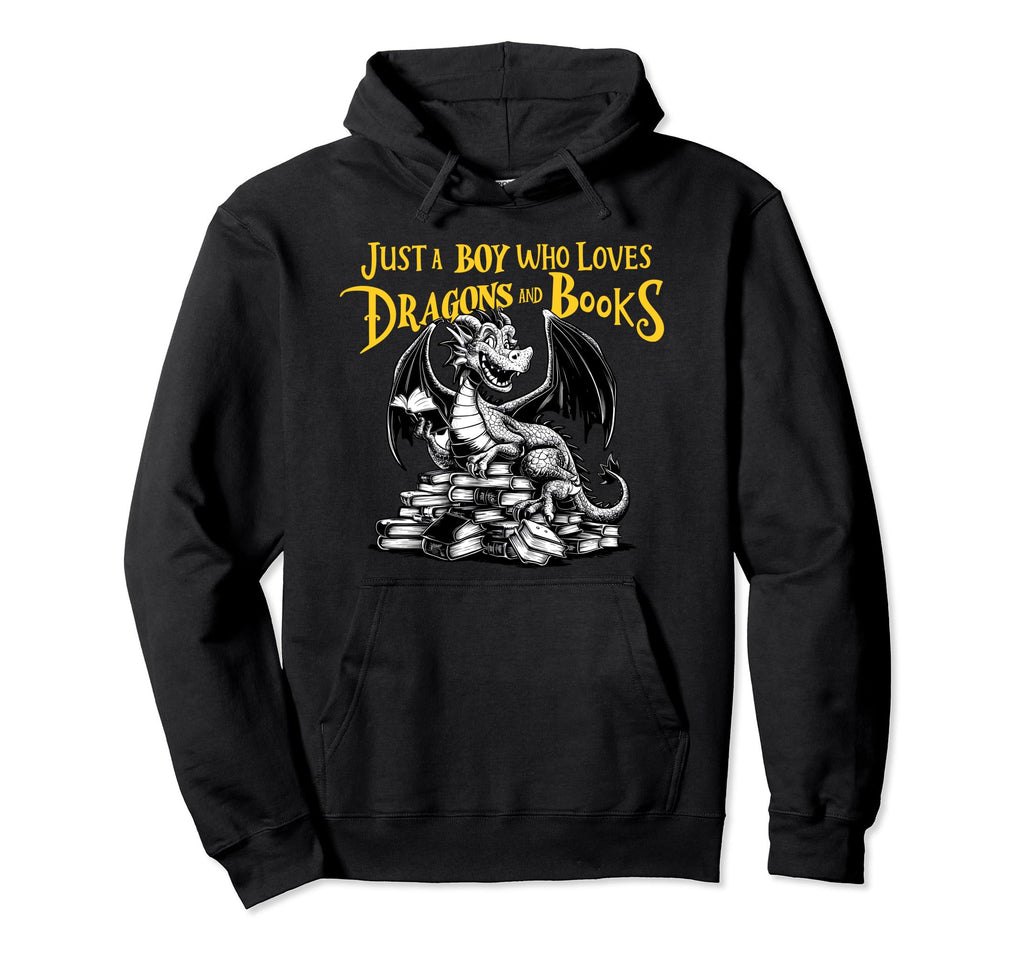 Just Who Loves Dragons And Books Dragon Hoodie - Unique Graphic Unisex - T-Shirt, Sweatshirt, Hoodie
