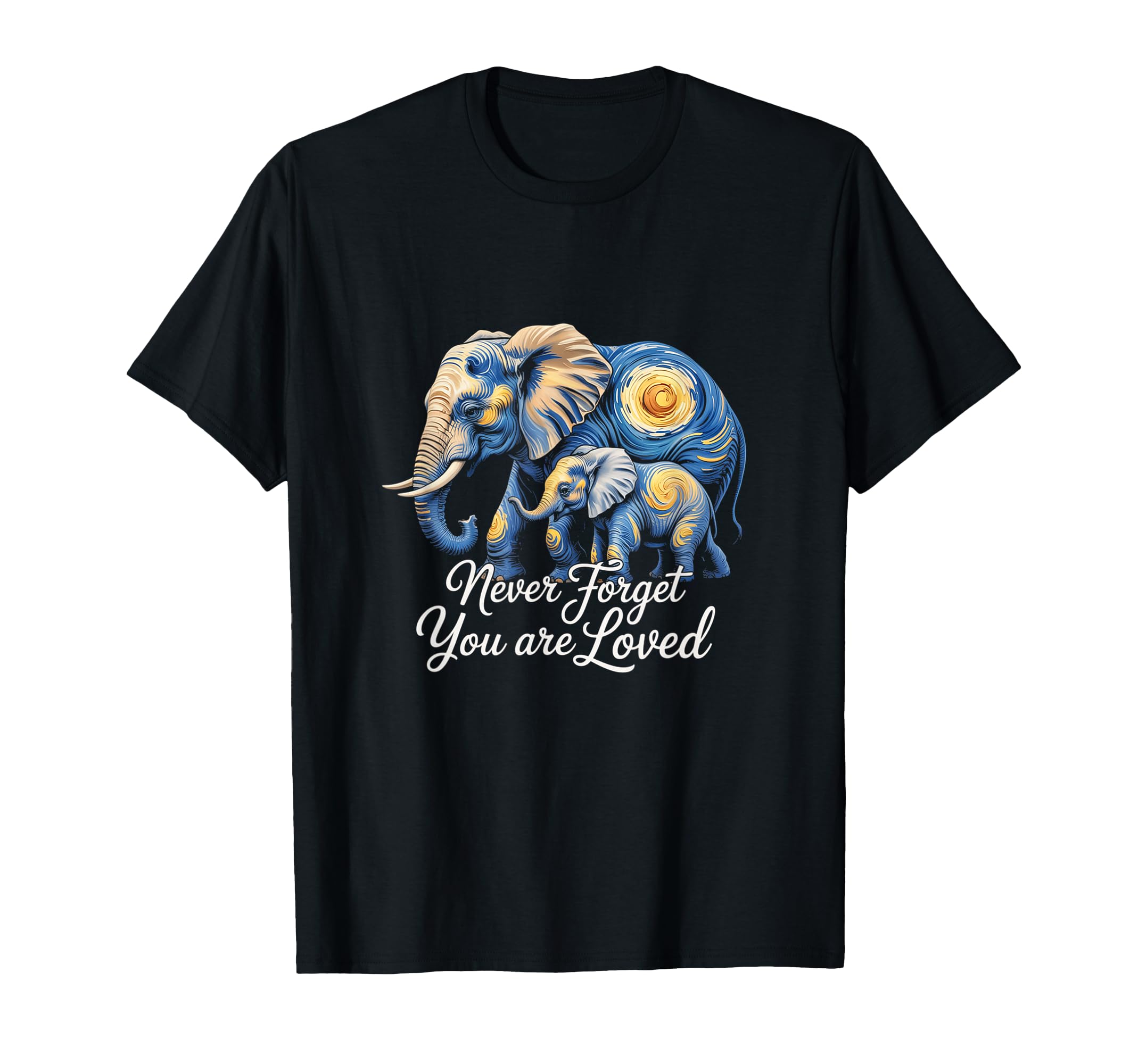 Starry Night Elephant Love Reminder T-Shirt - Fun Novelty Design Men Women - T-Shirt, Sweatshirt, Hoodie