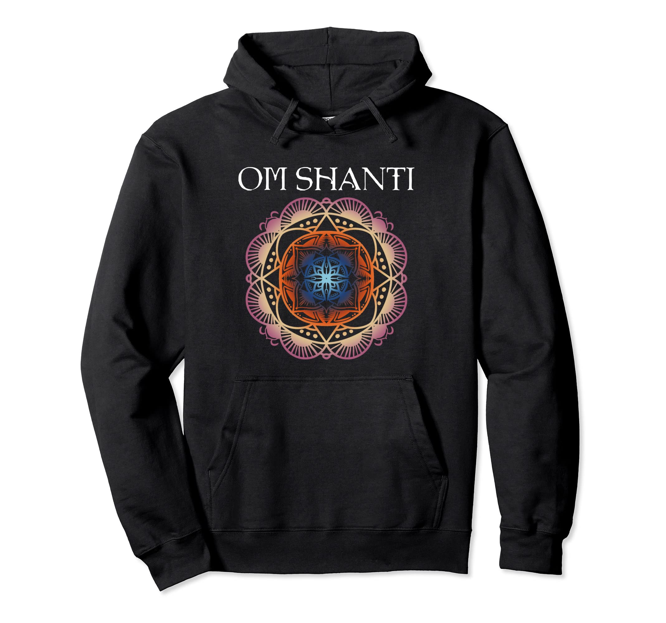 Om Shanti Colorful Mandala Geometry Hoodie - Streetwear Style Men Women - T-Shirt, Sweatshirt, Hoodie