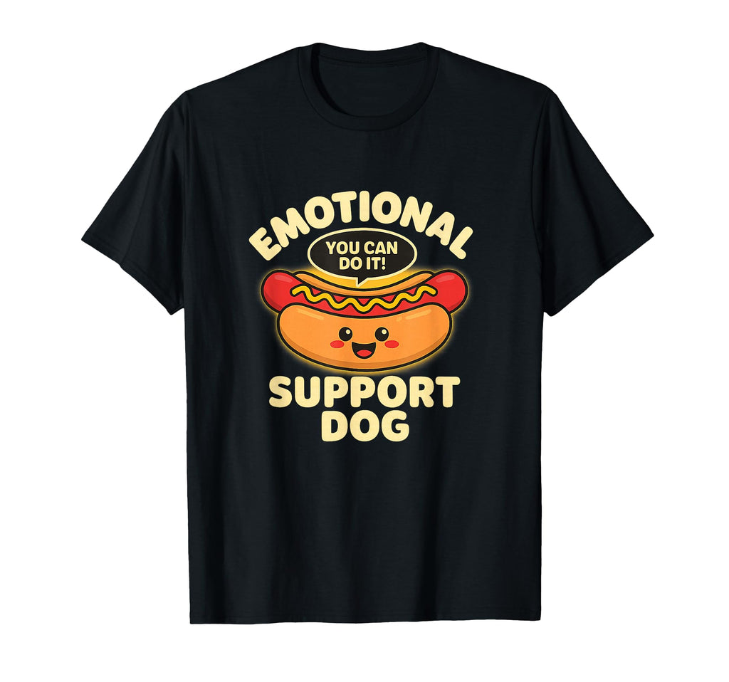 Emotional Support Hot Dogs Funny Kawaii T-Shirt - Unique Graphic Men Women - T-Shirt, Sweatshirt, Hoodie