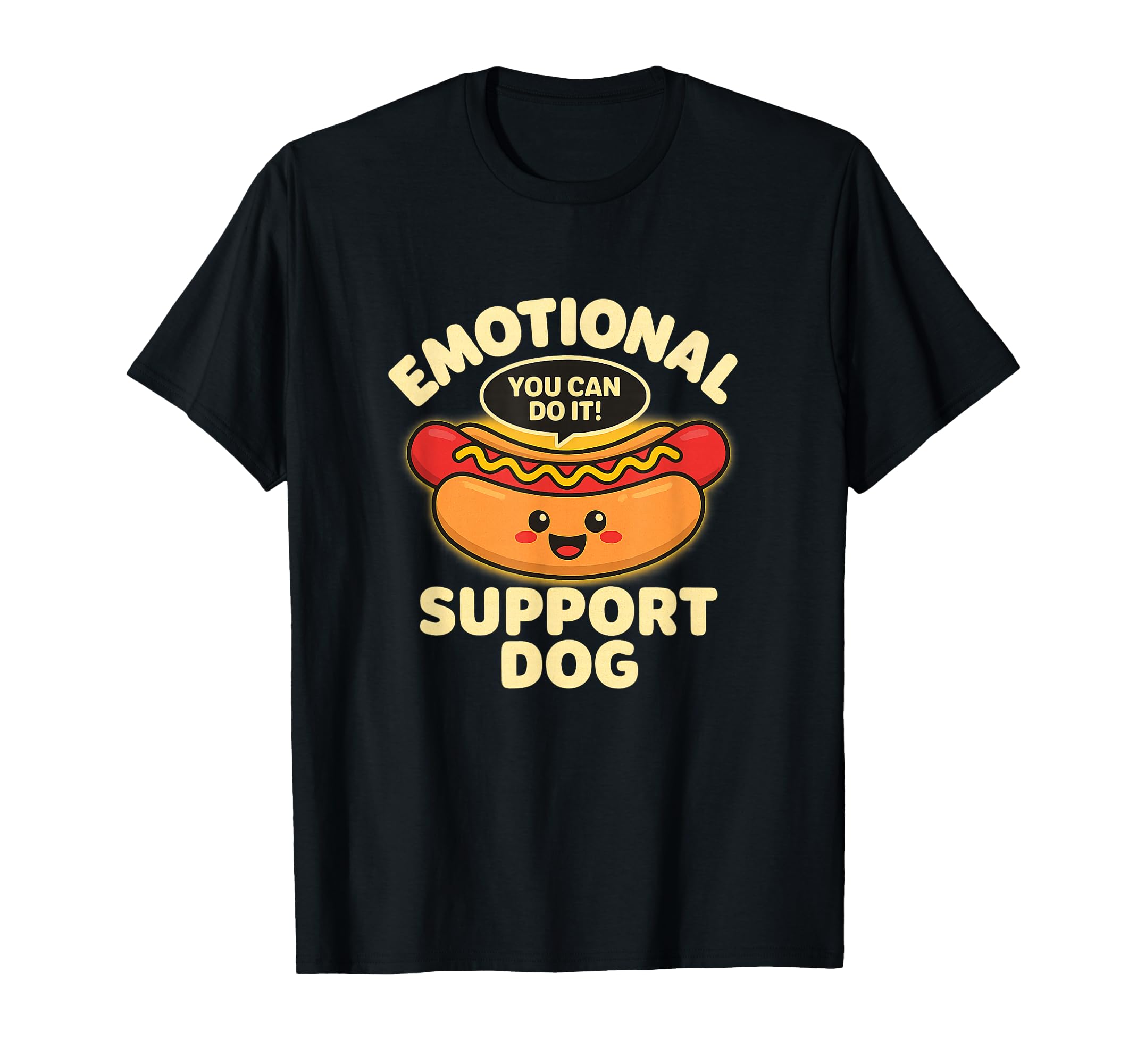 Emotional Support Hot Dogs Funny Kawaii T-Shirt - Unique Graphic Men Women - T-Shirt, Sweatshirt, Hoodie